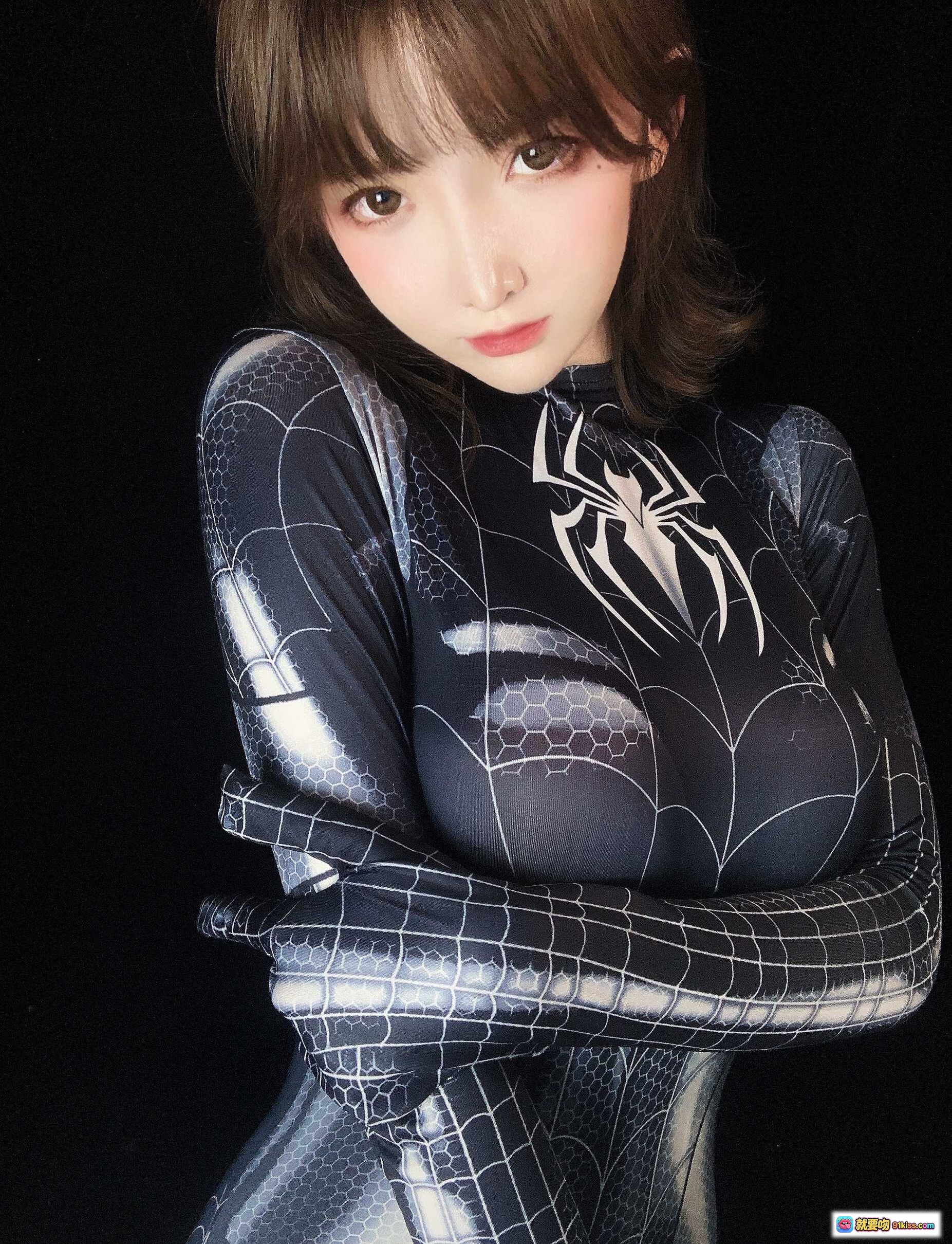 图片[9] - 一小央泽NO.058黑蜘蛛紧身衣写真30P高清美图-性感蜘蛛侠cosplay造型黑色网纹连体衣时尚摄影 - 就要吻