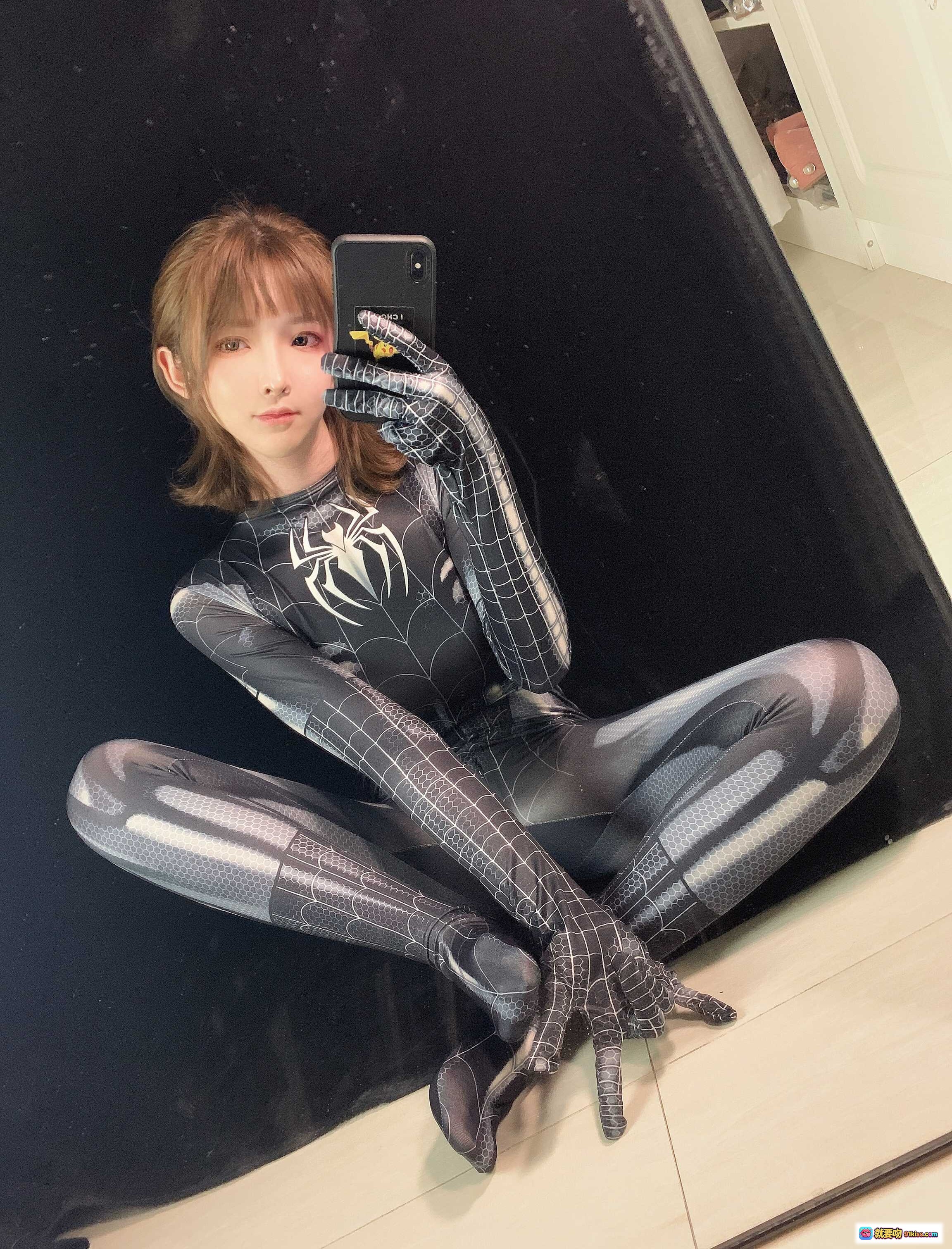 图片[3] - 一小央泽NO.058黑蜘蛛紧身衣写真30P高清美图-性感蜘蛛侠cosplay造型黑色网纹连体衣时尚摄影 - 就要吻