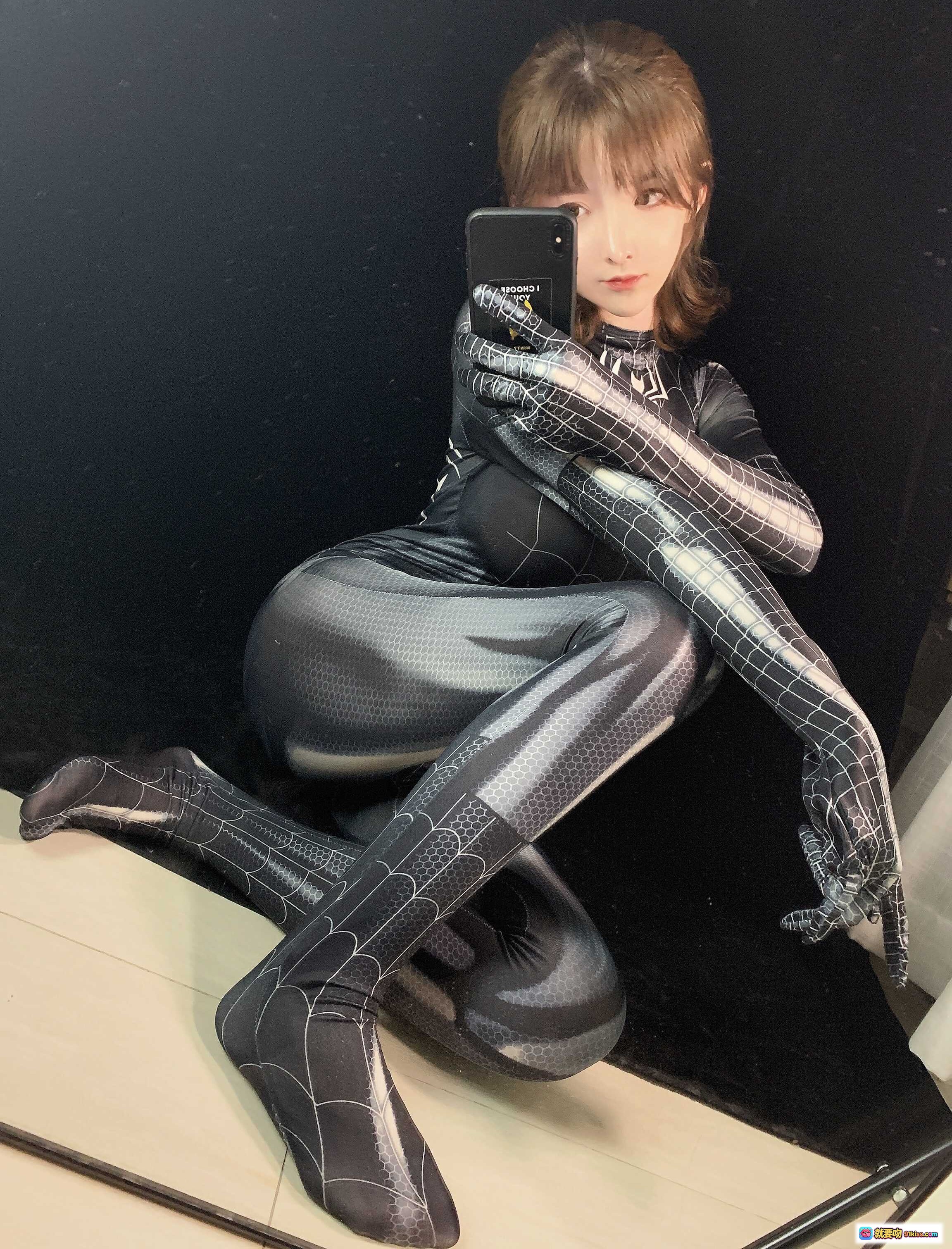 图片[4] - 一小央泽NO.058黑蜘蛛紧身衣写真30P高清美图-性感蜘蛛侠cosplay造型黑色网纹连体衣时尚摄影 - 就要吻
