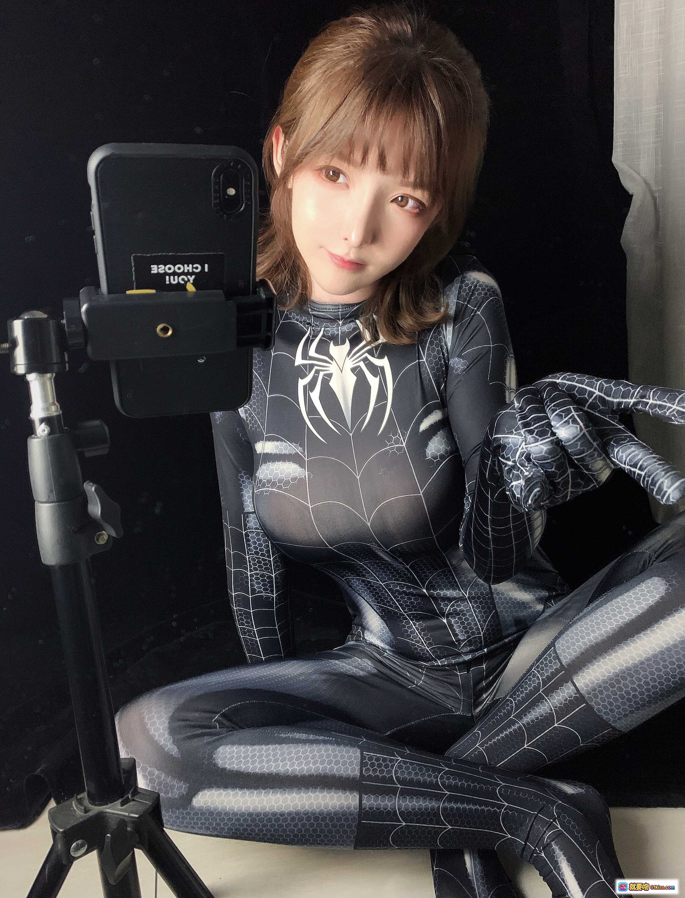 图片[6] - 一小央泽NO.058黑蜘蛛紧身衣写真30P高清美图-性感蜘蛛侠cosplay造型黑色网纹连体衣时尚摄影 - 就要吻
