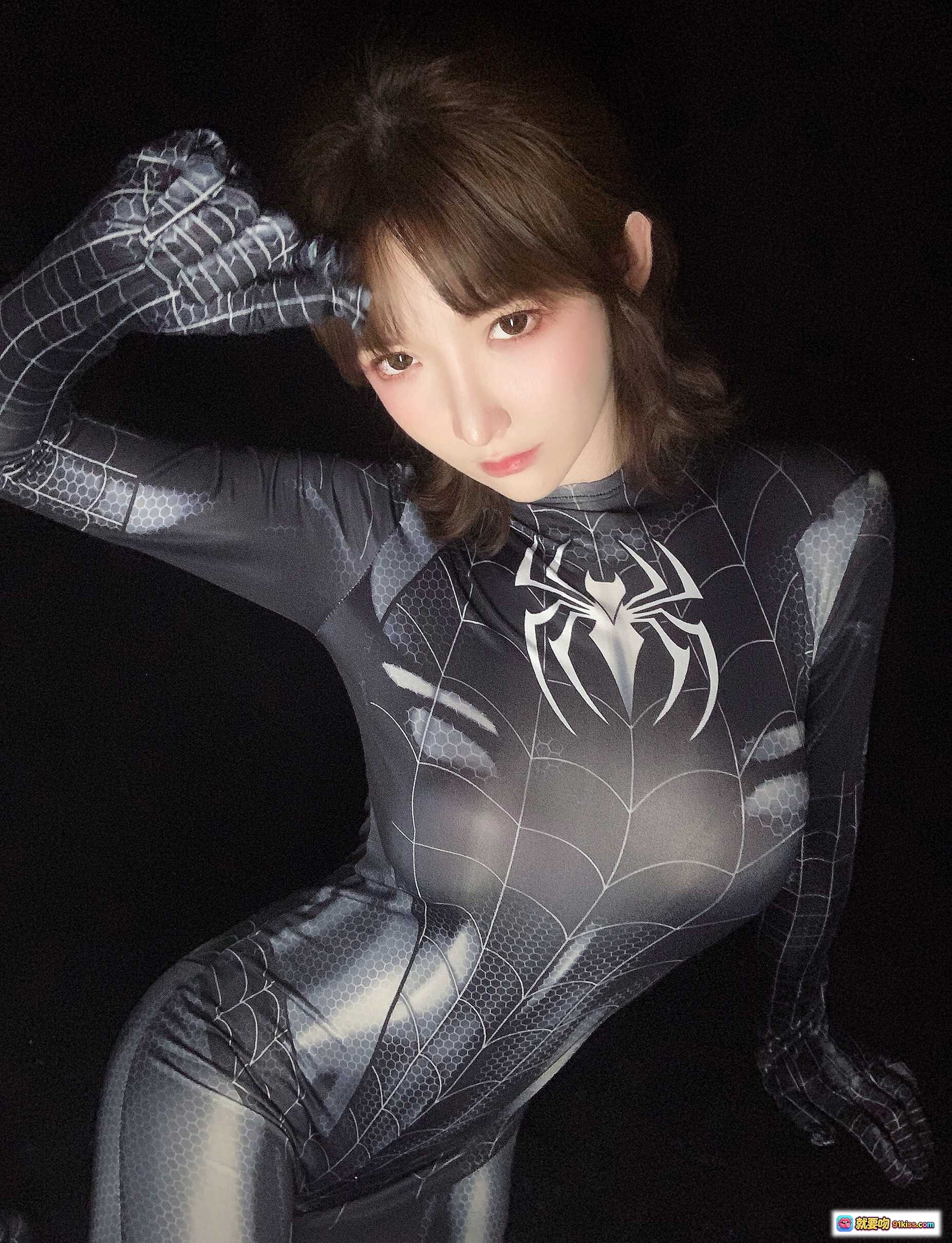 图片[10] - 一小央泽NO.058黑蜘蛛紧身衣写真30P高清美图-性感蜘蛛侠cosplay造型黑色网纹连体衣时尚摄影 - 就要吻