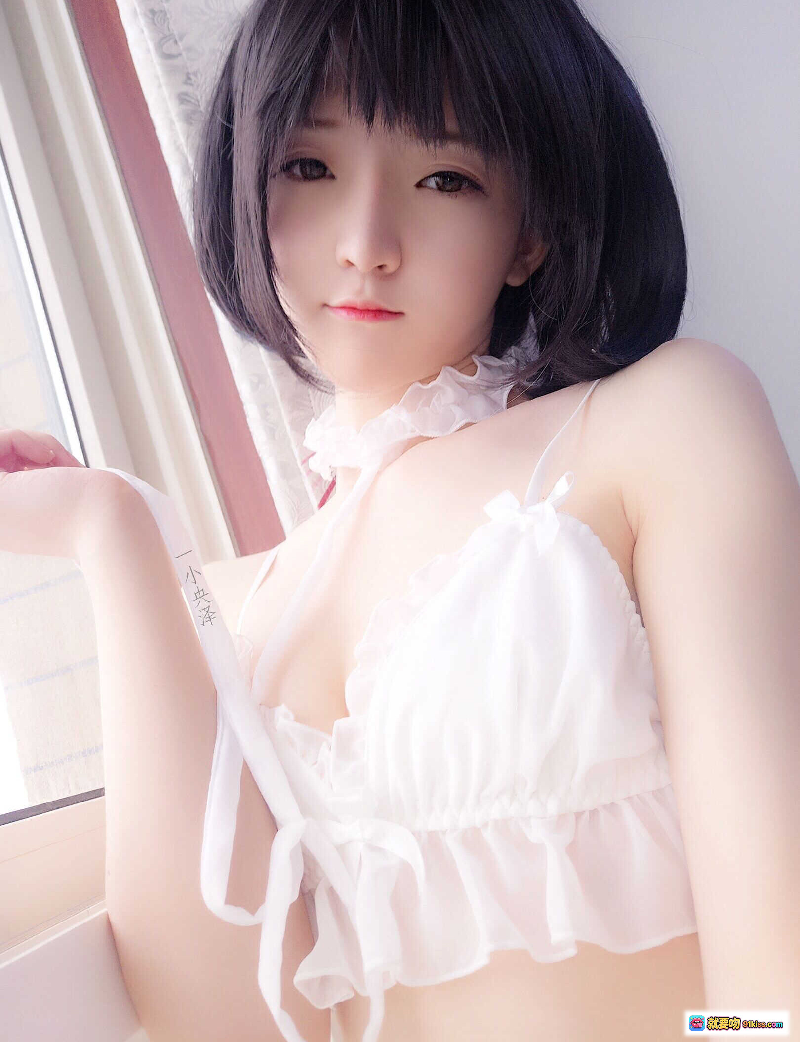 图片[4] - 一小央泽 NO.027 私摄01 白色蕾丝内衣少女写真 20P高清美图 甜美短发清纯风 - 就要吻