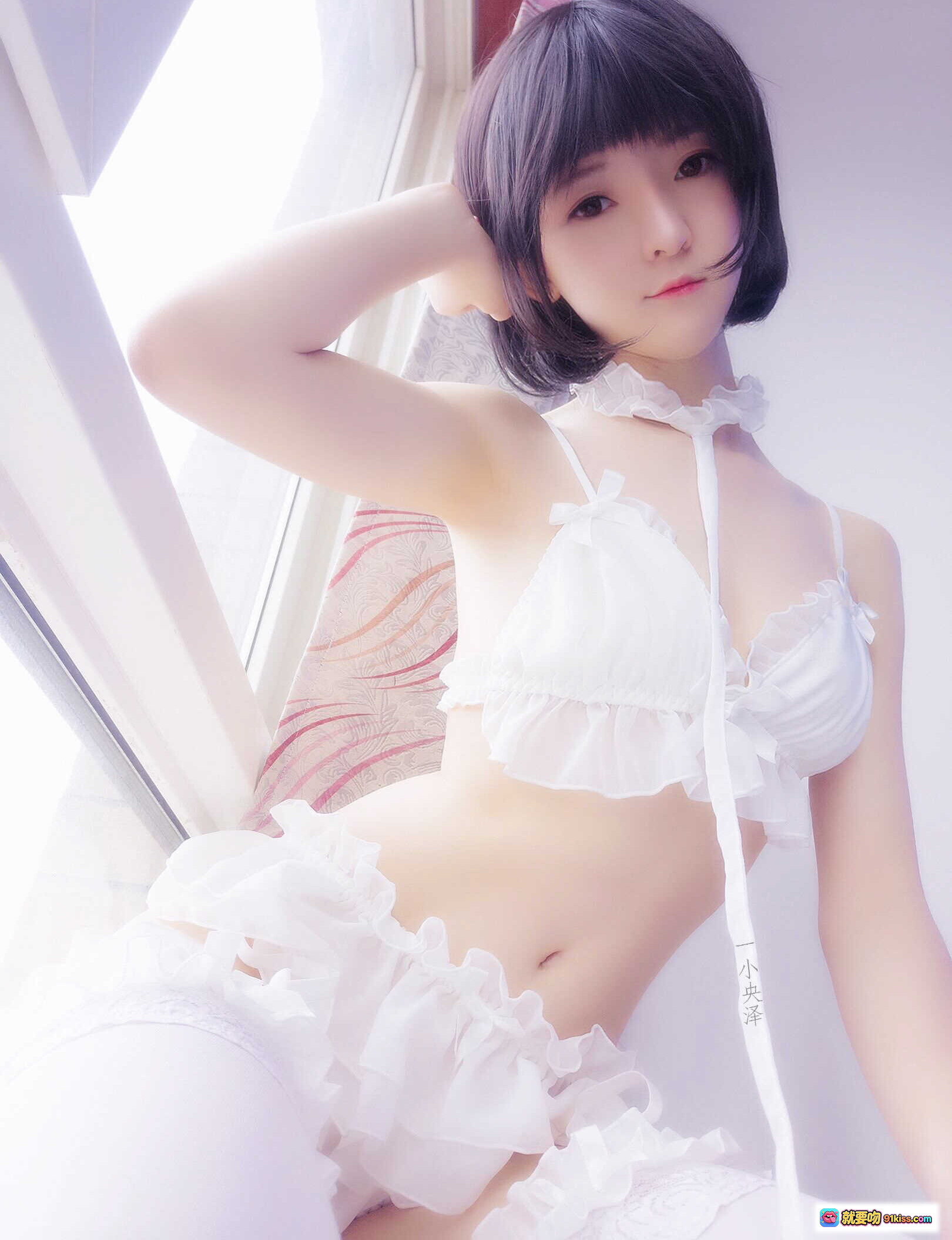 图片[8] - 一小央泽 NO.027 私摄01 白色蕾丝内衣少女写真 20P高清美图 甜美短发清纯风 - 就要吻