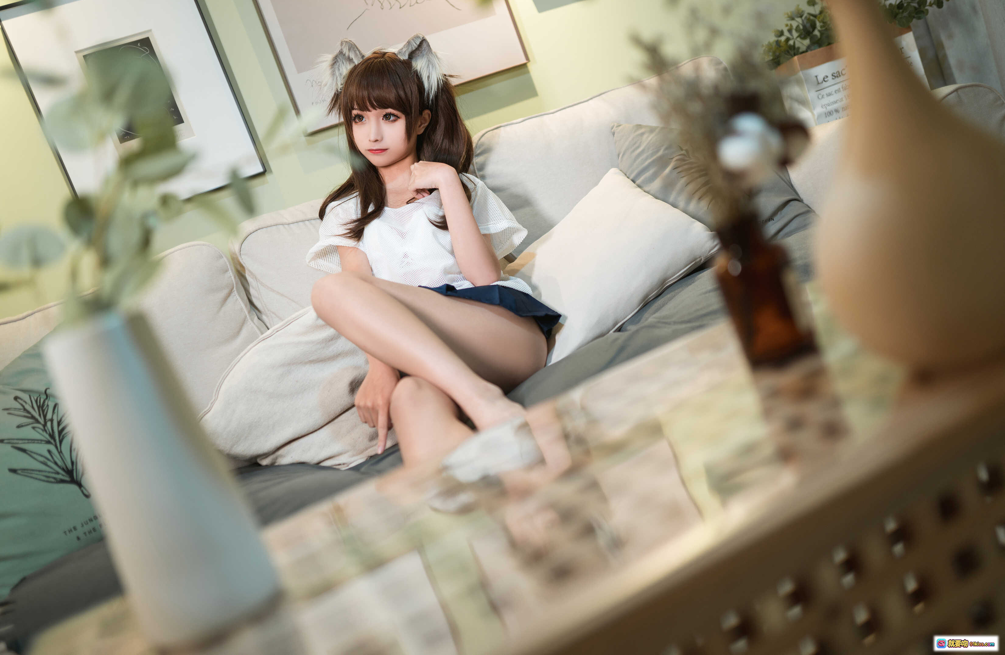 图片[8] - 蠢沫沫NO.047短裙猫耳写真 40P高清美腿特写 室内慵懒风私房摄影 丝袜诱惑自然光拍摄 - 就要吻