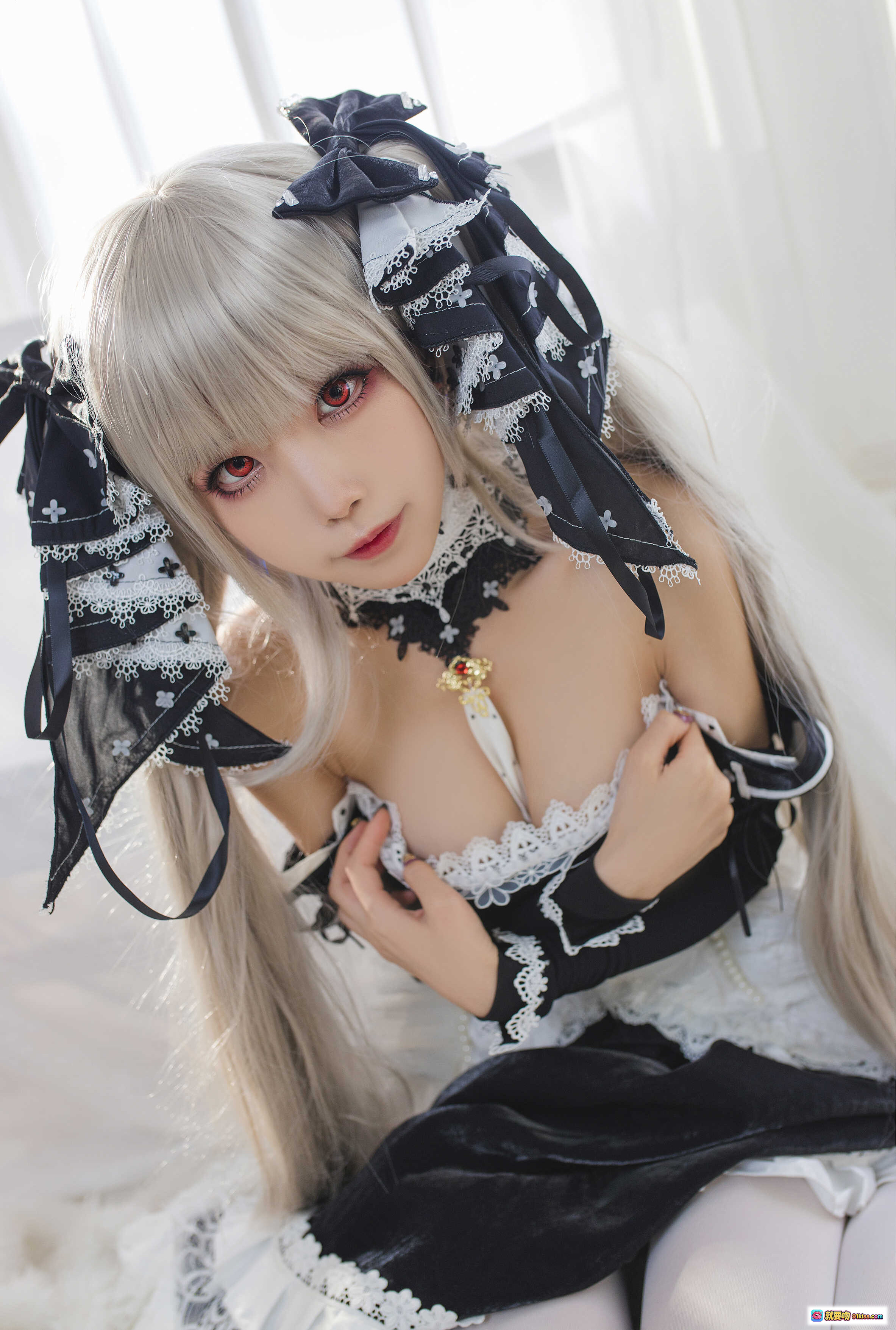 图片[7] - 水淼Aqua NO.020 碧海航线可畏原皮 Cosplay 黑白女仆装 白发蕾丝边 性感写真 40P高清图集 - 就要吻