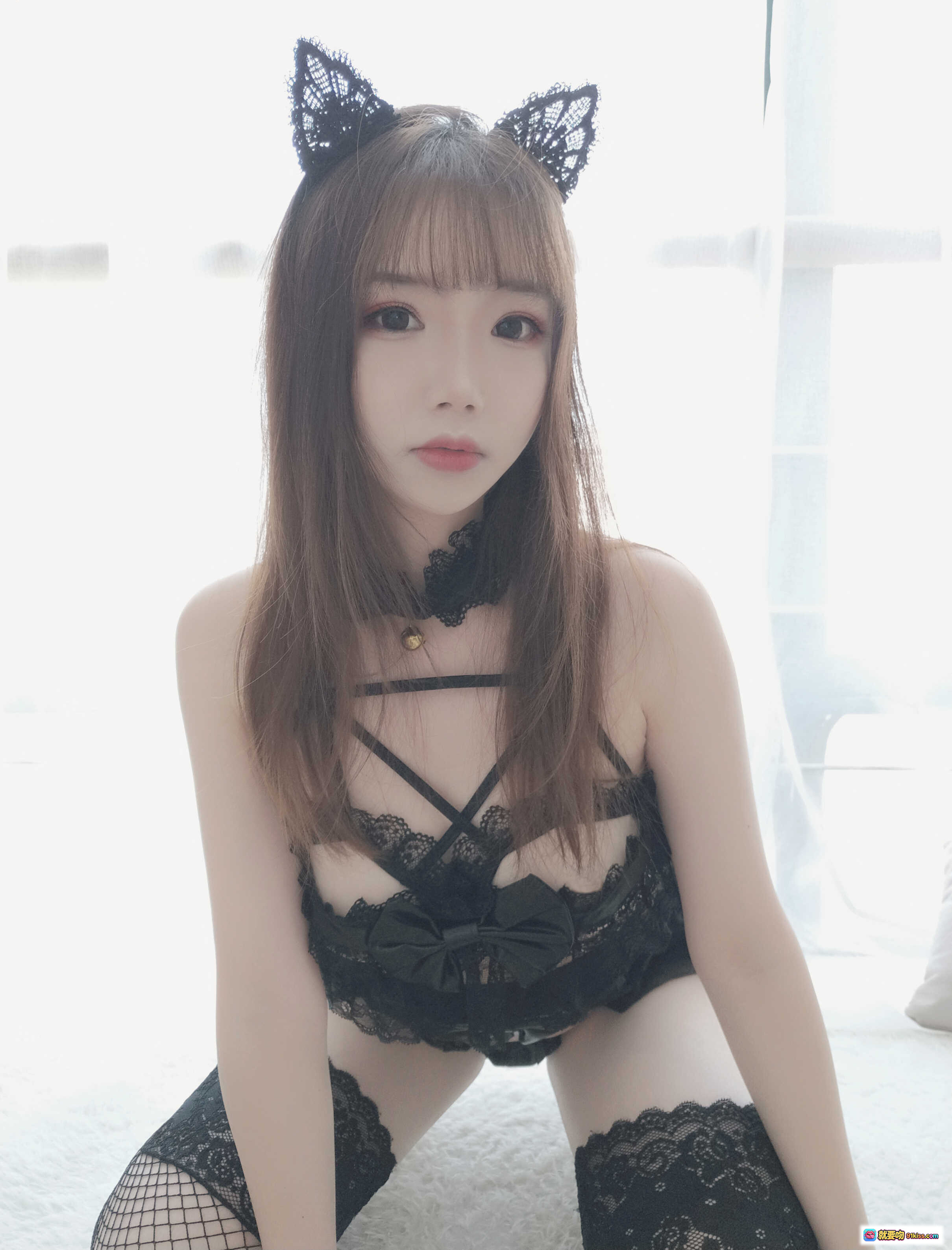图片[9] - 雪晴Astra NO.007 黑猫猫写真 64P高画质蕾丝黑丝美少女私房照 - 就要吻