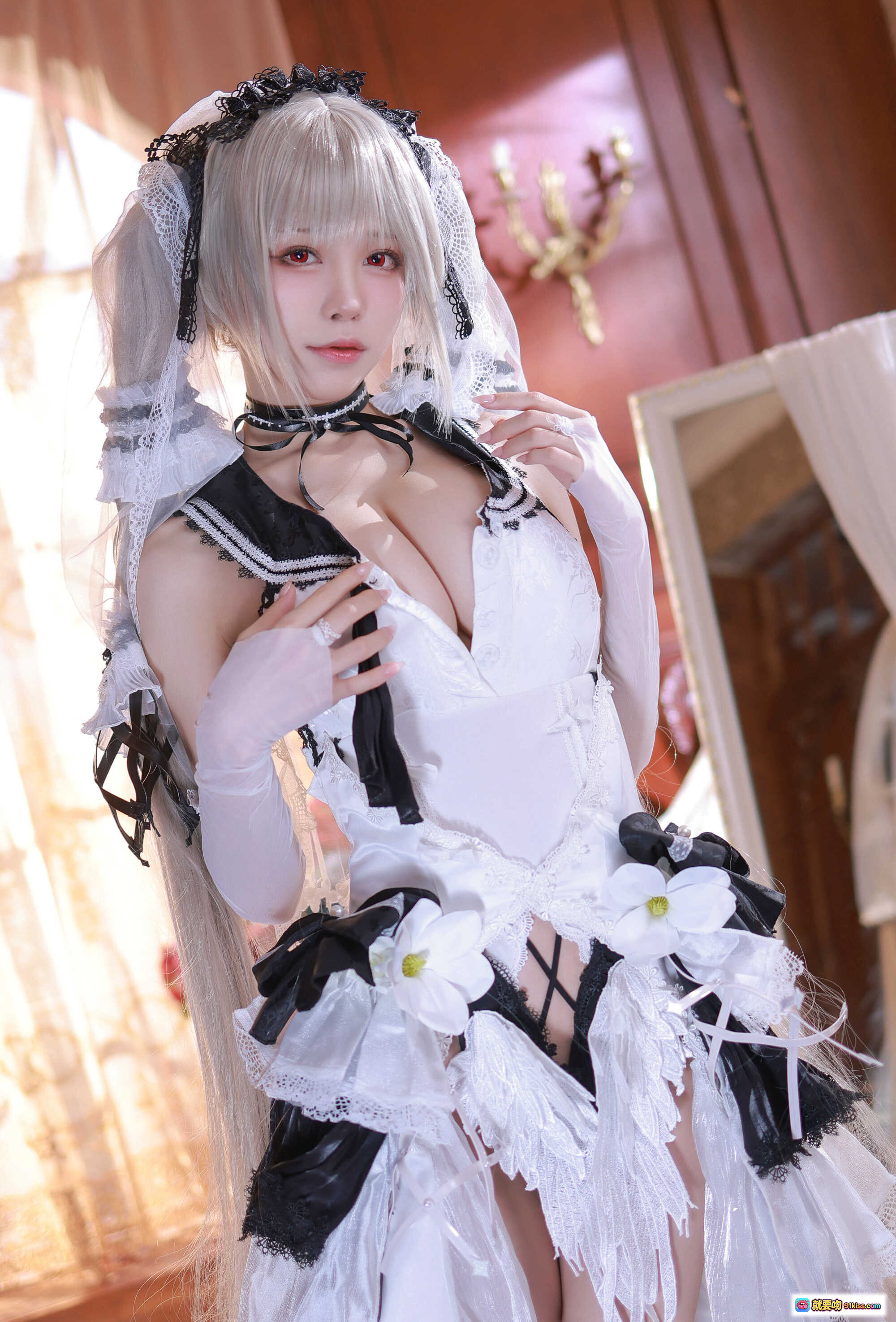 图片[4] - 水淼aqua NO.087 碧蓝航线可畏cosplay 白色女仆装长发蕾丝美臀写真 133P高清图集 - 就要吻
