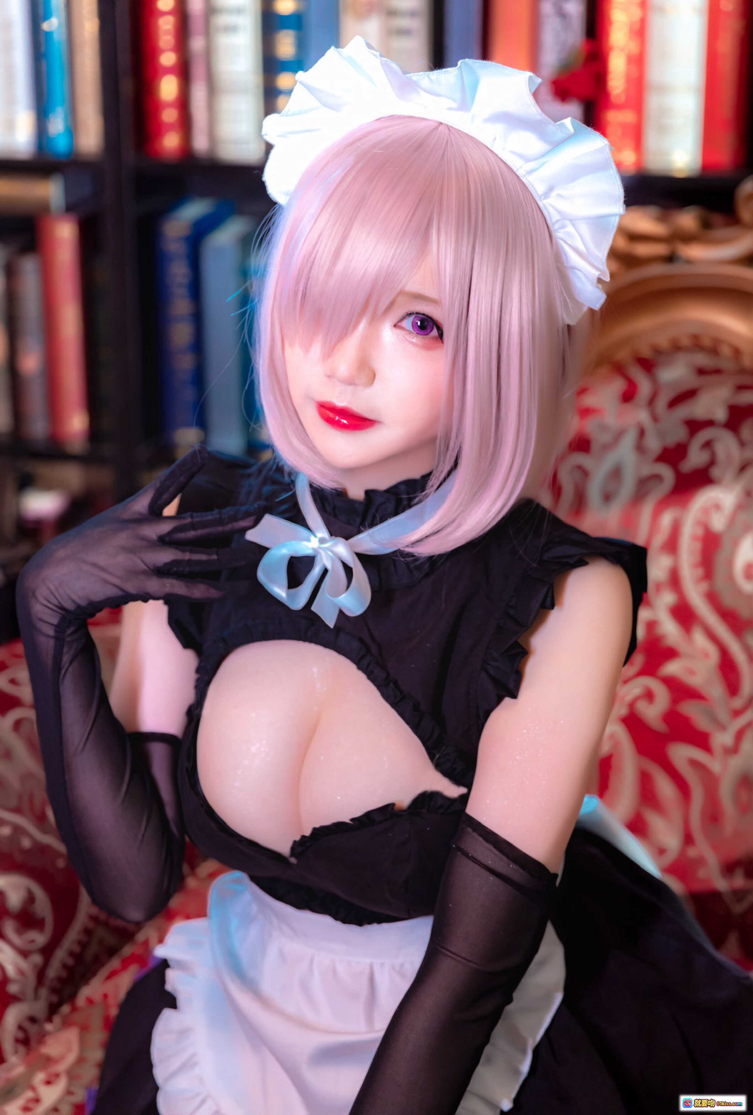 图片[8] - 雪晴Astra NO.024 FGO角色cosplay 紫发女仆装 红黑配色 甜美性感写真 31P高清图集 - 就要吻