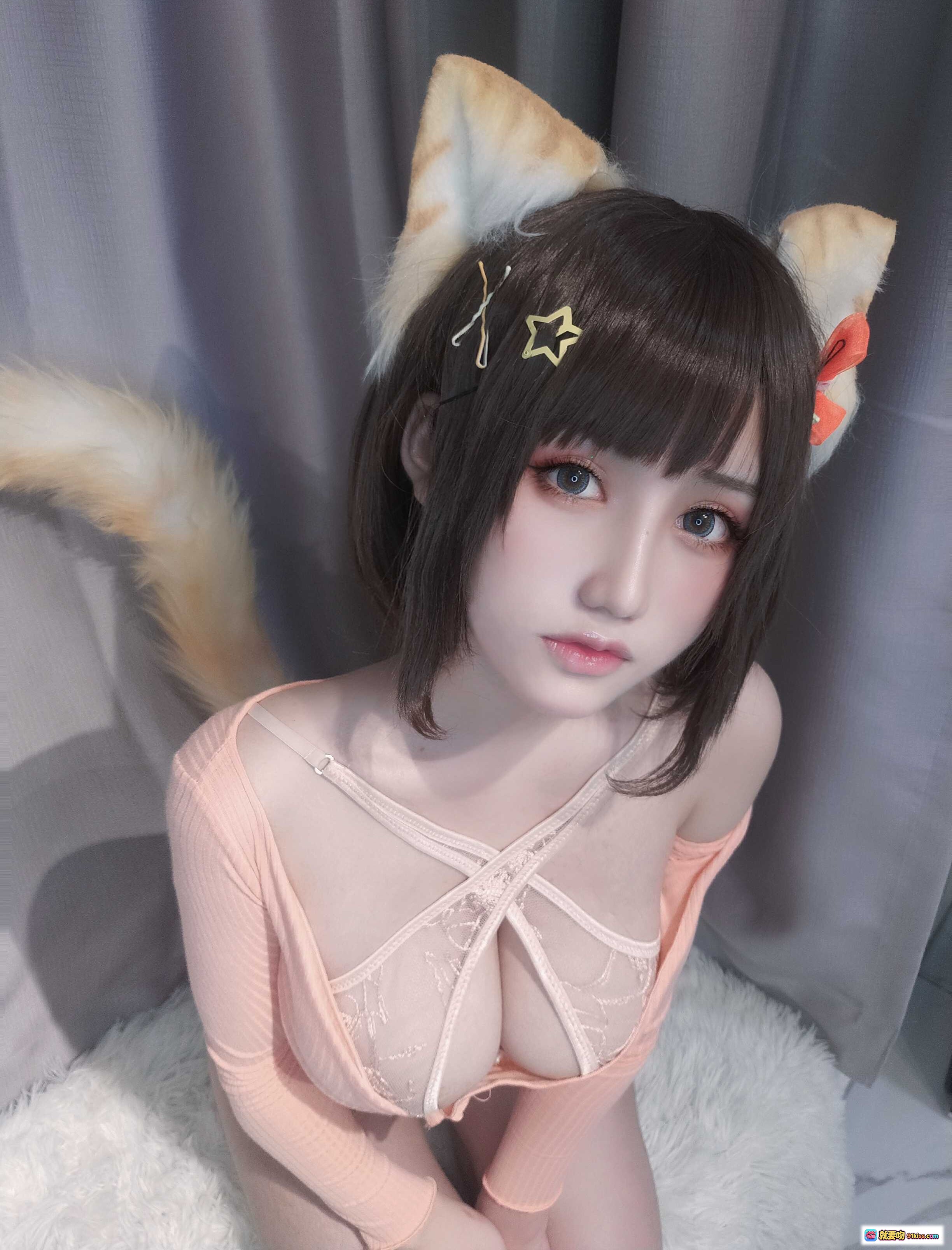 图片[10] - 一笑芳香沁 NO.016 大橘为重 粉色蕾丝内衣写真 甜美短发星饰 自拍美图 25P高清图集 - 就要吻