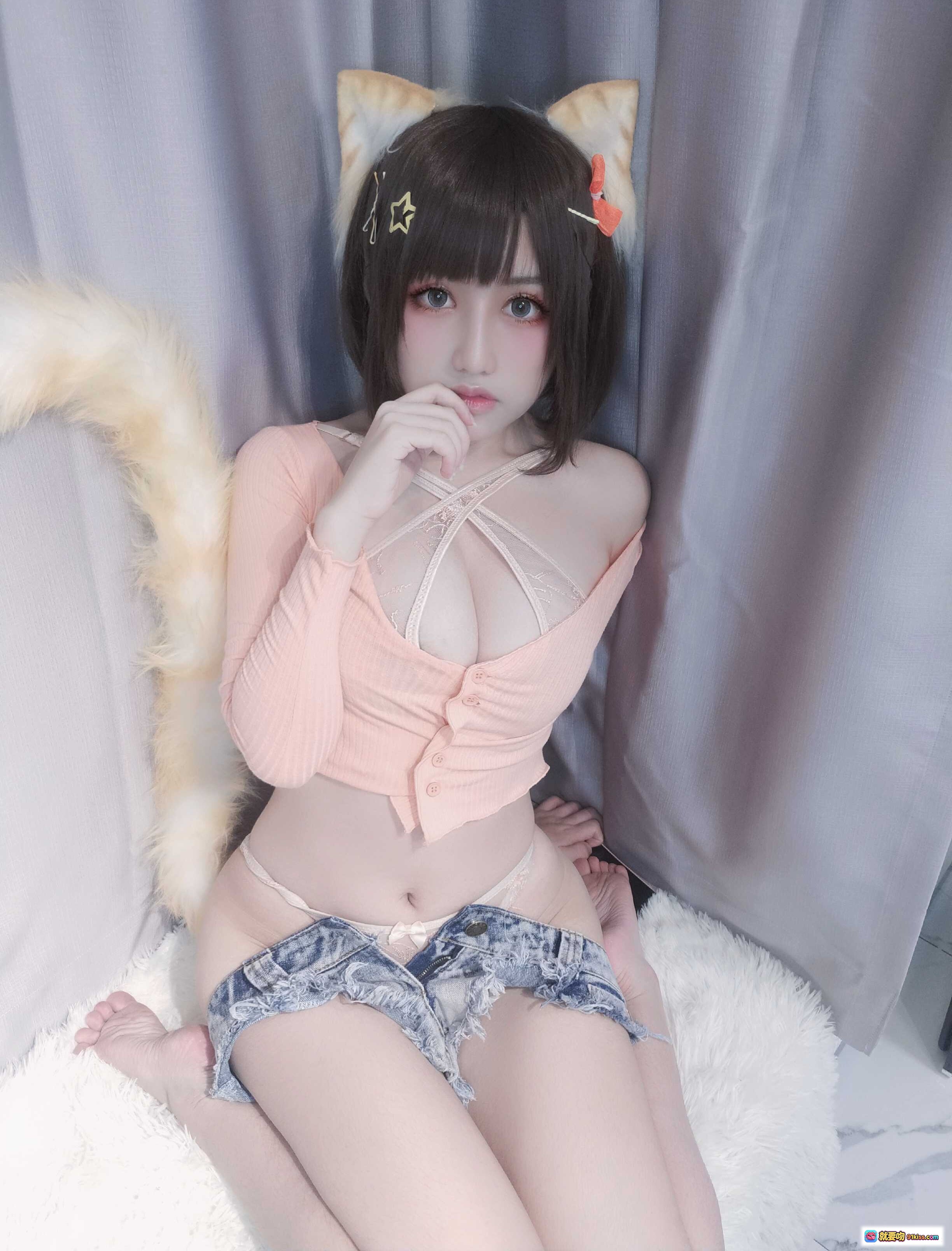 图片[9] - 一笑芳香沁 NO.016 大橘为重 粉色蕾丝内衣写真 甜美短发星饰 自拍美图 25P高清图集 - 就要吻