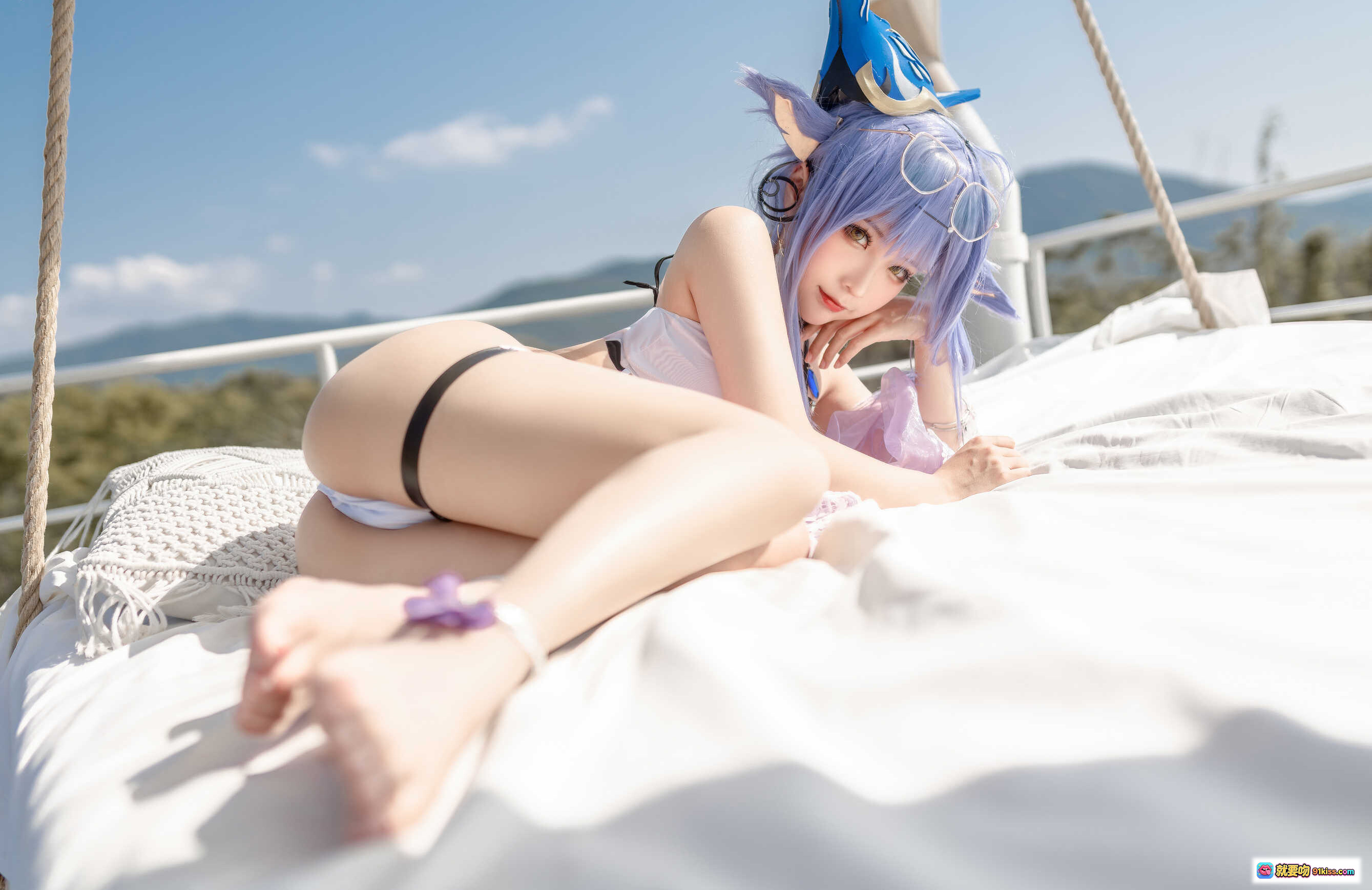 图片[9] - 蠢沫沫NO.130《童の假日》士佐40P写真集 白色比基尼美臀特写 户外阳光性感私房照 - 就要吻