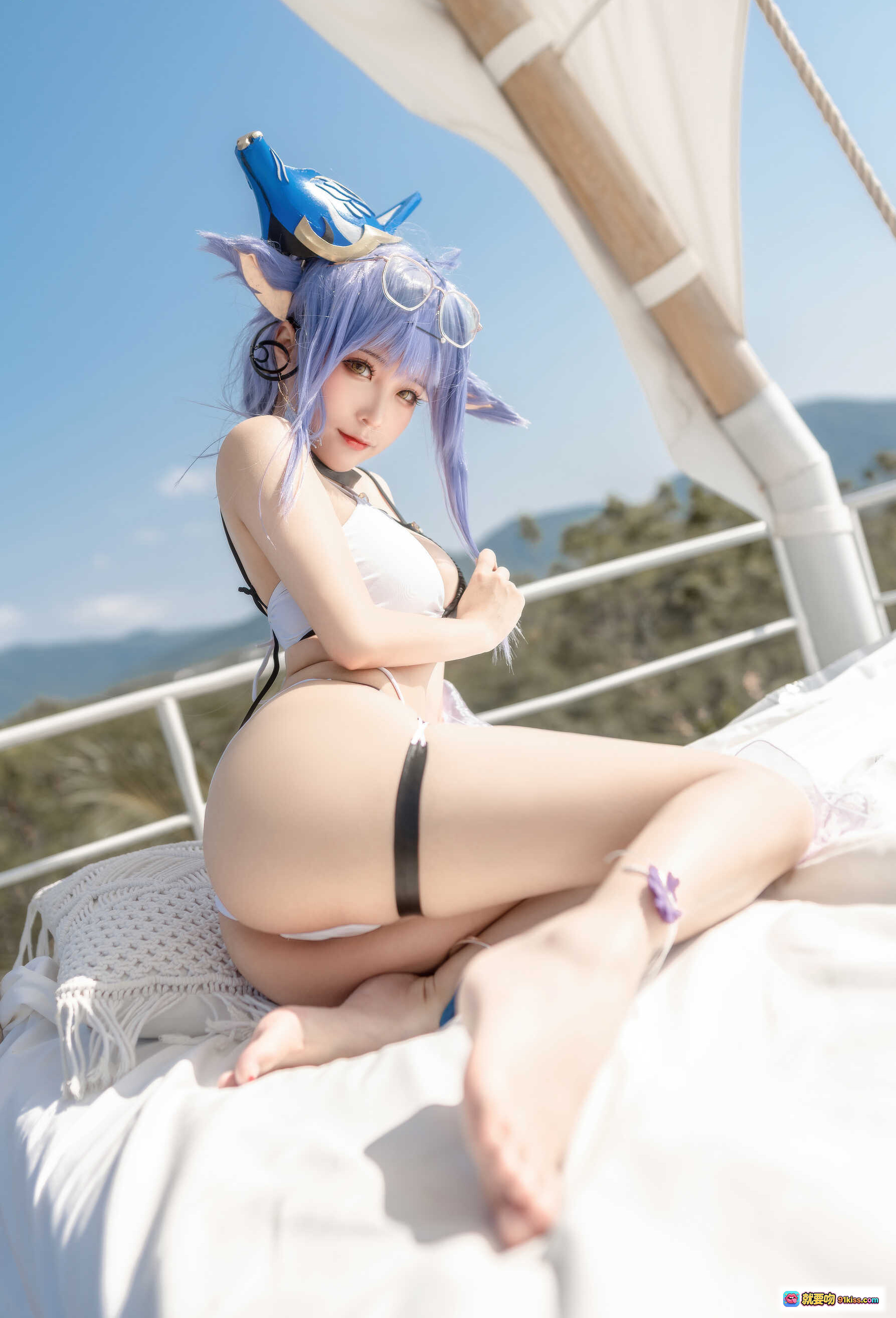 图片[6] - 蠢沫沫NO.130《童の假日》士佐40P写真集 白色比基尼美臀特写 户外阳光性感私房照 - 就要吻