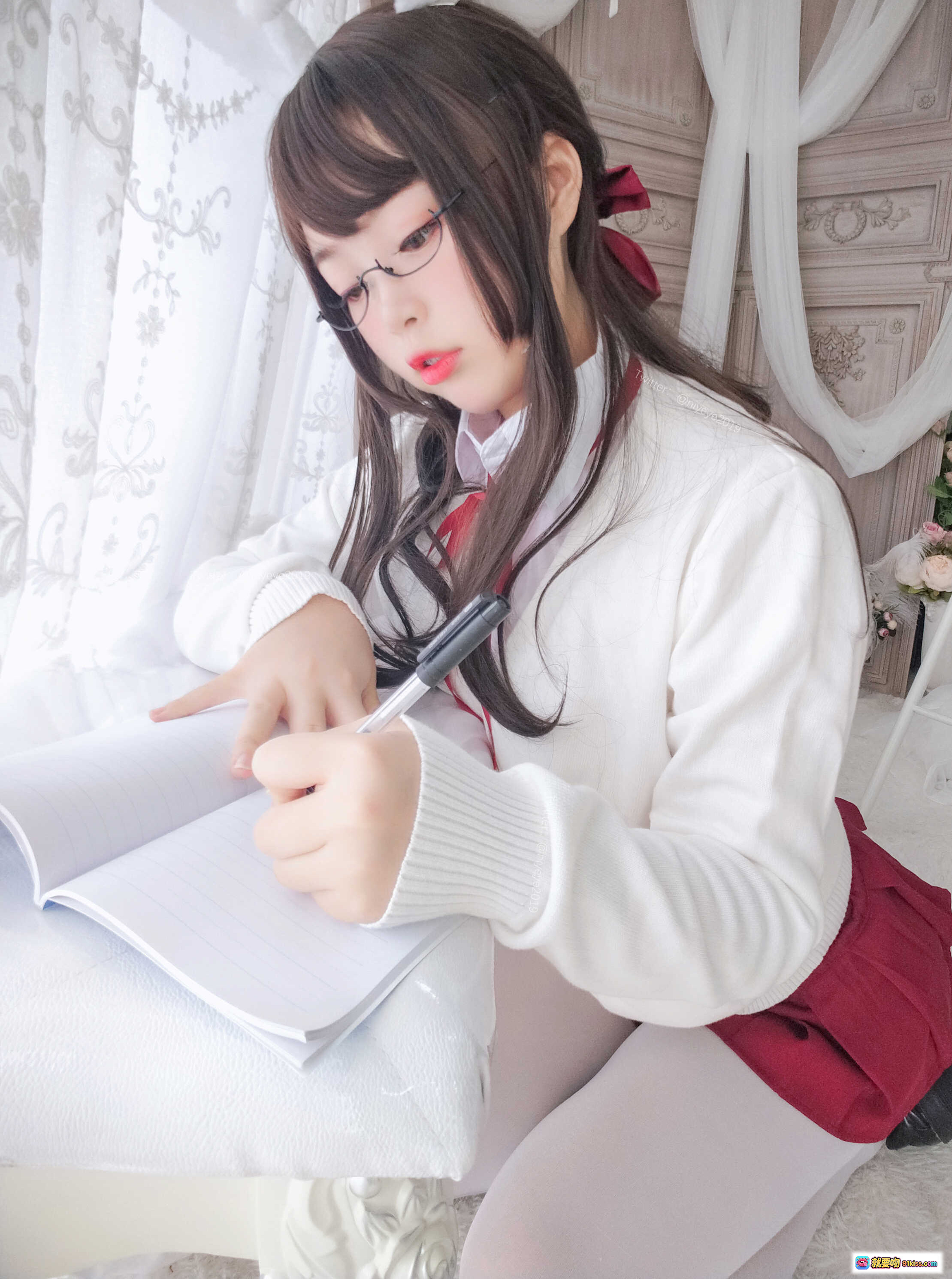 图片[5] - 白烨VOL.032兔女郎红绑带写真 70P高清美图 白丝眼镜萌系诱惑 无视频纯图集 - 就要吻