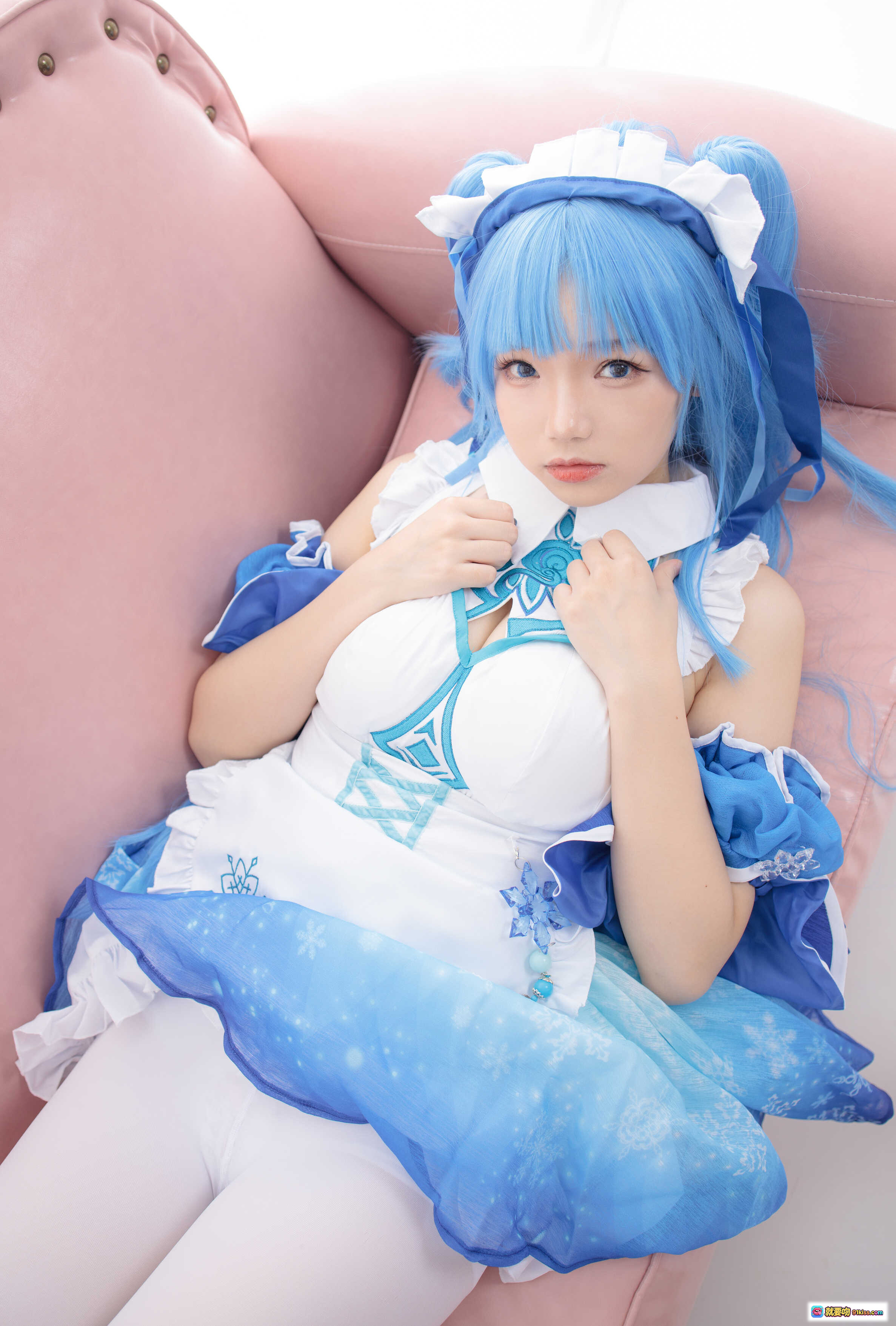 图片[5] - 雪晴Astra NO.009 JKFUN-023 蓝发女仆装cosplay写真 甜美可爱 白蓝配色 精致蕾丝 萌系少女 高清摄影 100P无视频 - 就要吻