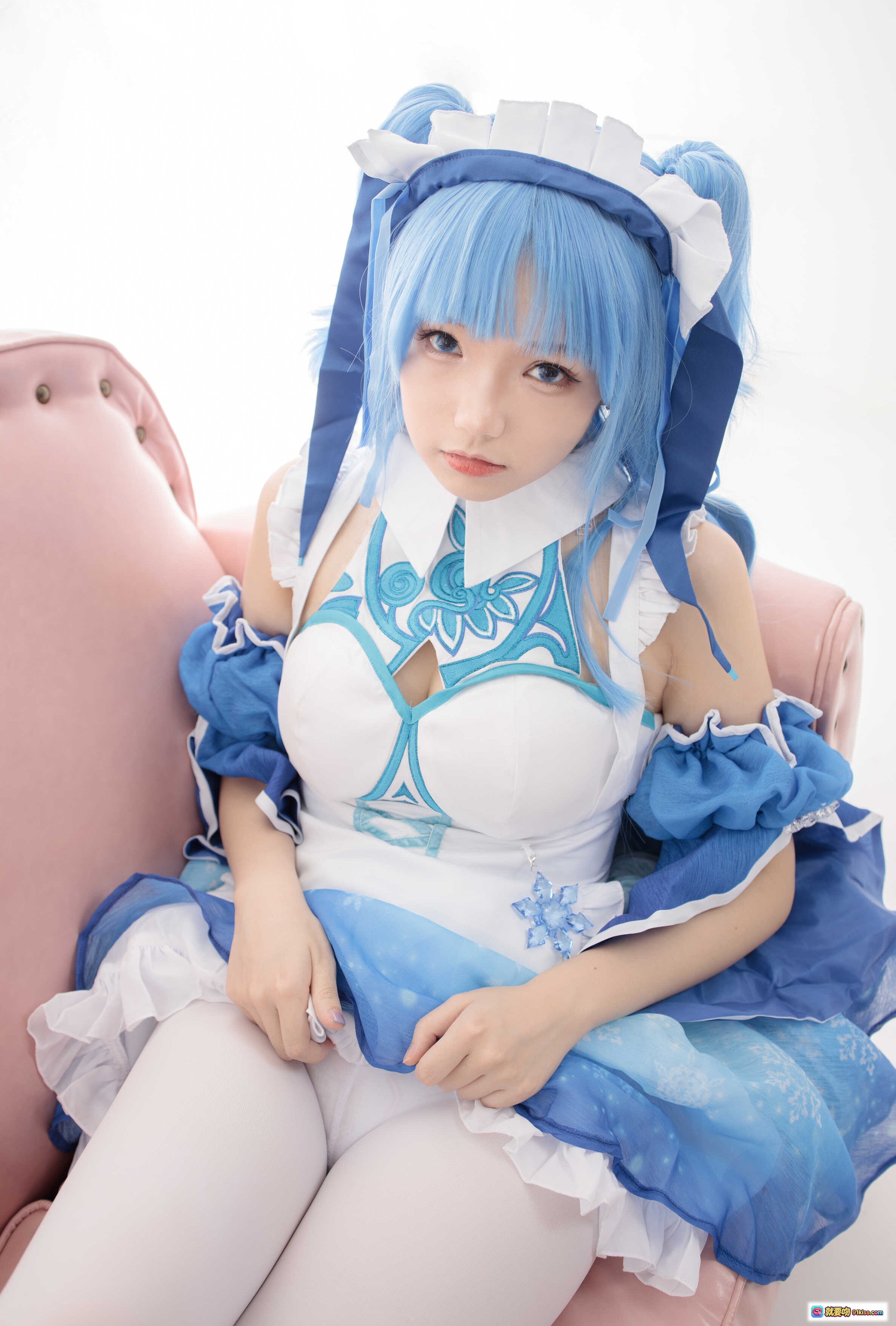 图片[7] - 雪晴Astra NO.009 JKFUN-023 蓝发女仆装cosplay写真 甜美可爱 白蓝配色 精致蕾丝 萌系少女 高清摄影 100P无视频 - 就要吻
