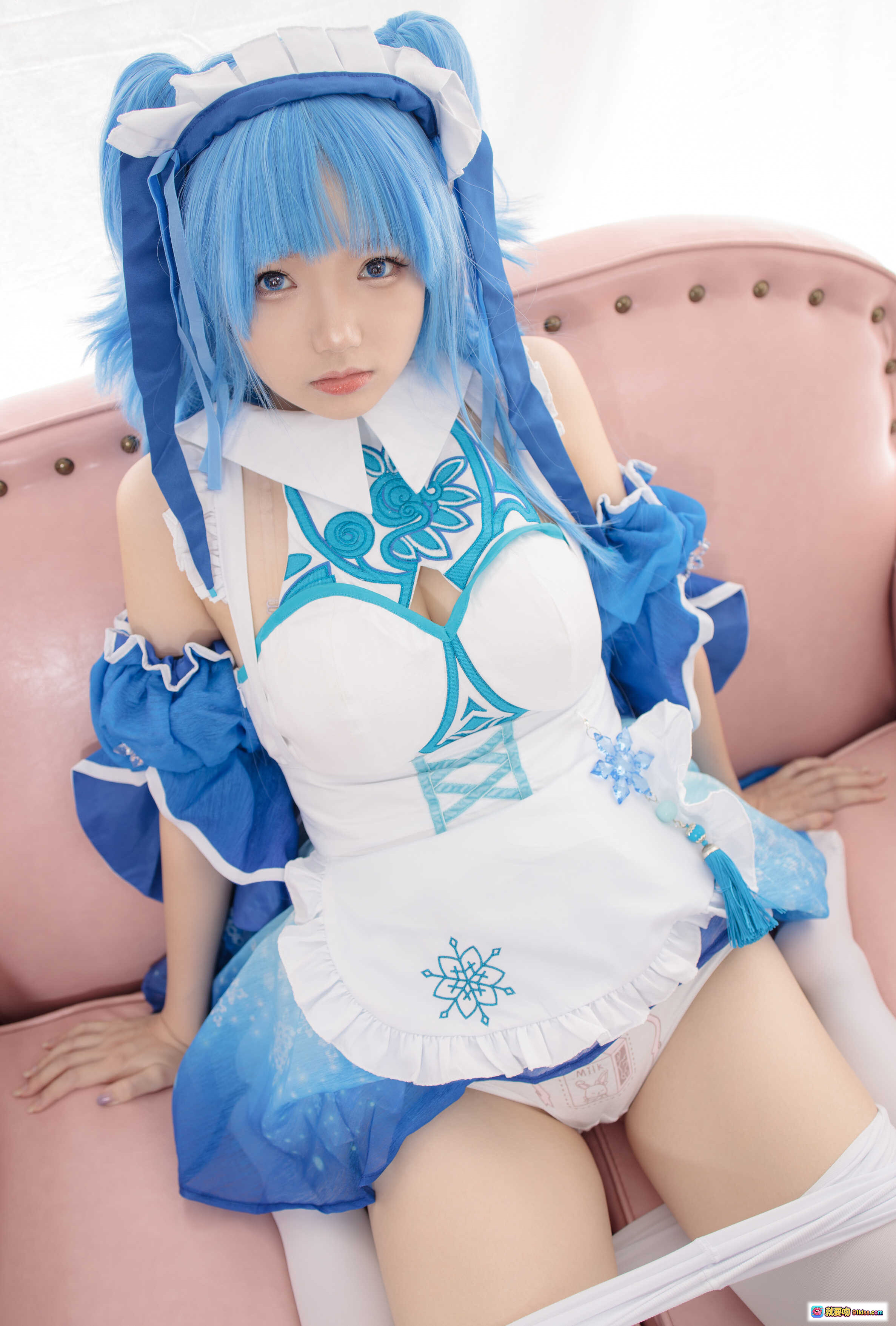图片[4] - 雪晴Astra NO.009 JKFUN-023 蓝发女仆装cosplay写真 甜美可爱 白蓝配色 精致蕾丝 萌系少女 高清摄影 100P无视频 - 就要吻