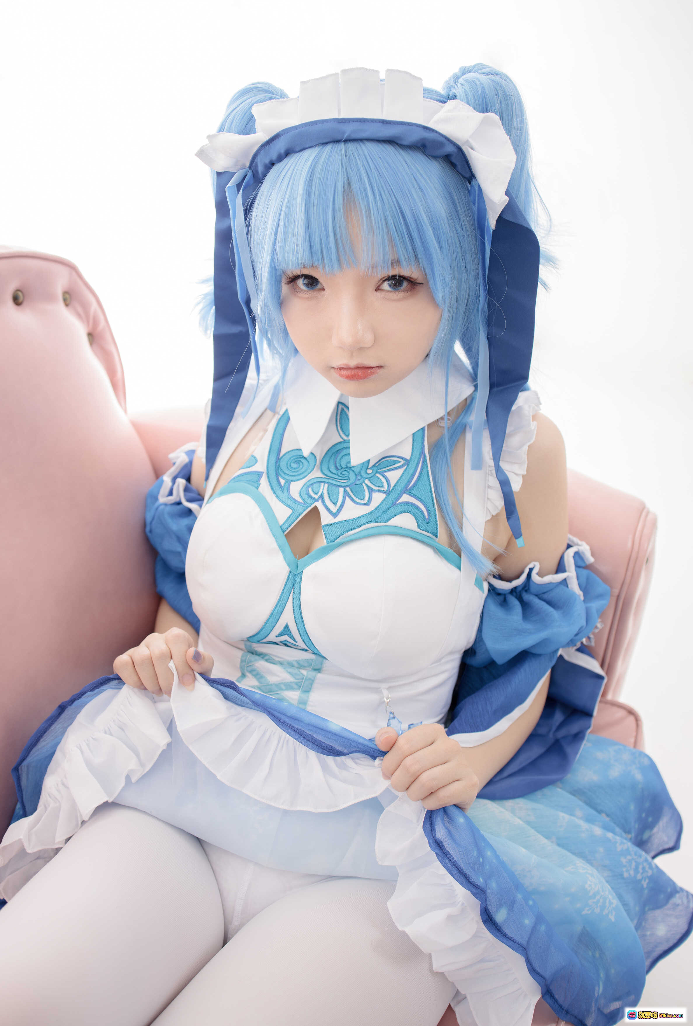 图片[8] - 雪晴Astra NO.009 JKFUN-023 蓝发女仆装cosplay写真 甜美可爱 白蓝配色 精致蕾丝 萌系少女 高清摄影 100P无视频 - 就要吻