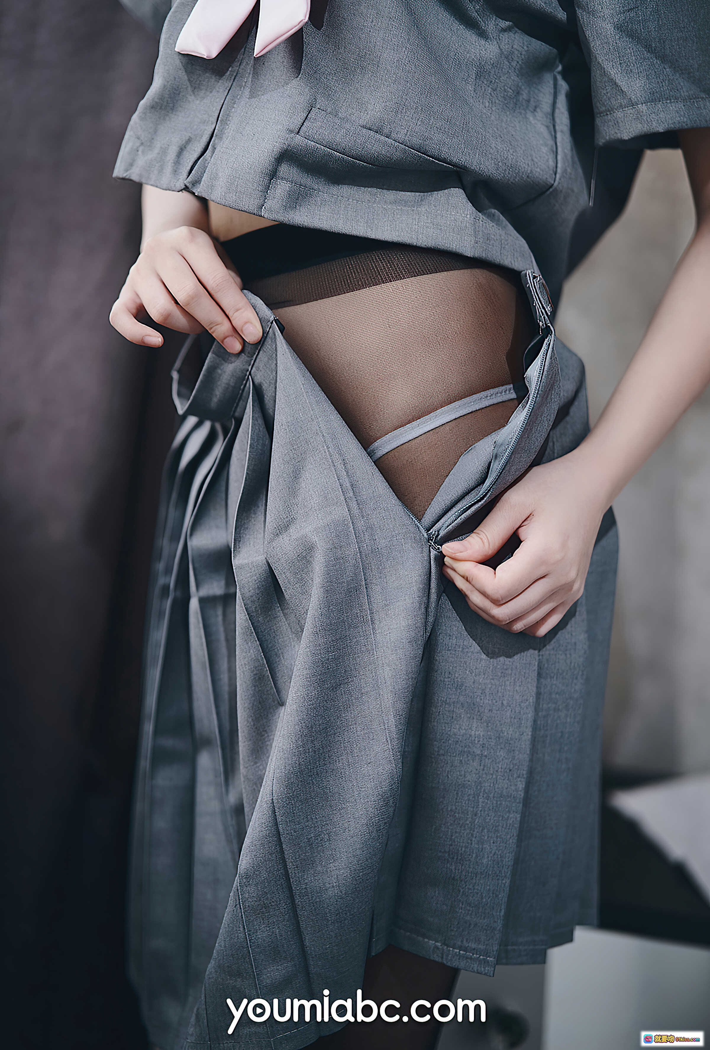 图片[7] - YouMi尤蜜2020.11.10制服猫娘写真｜黑丝美腿+粉色蝴蝶结+猫耳发饰｜44P高清图集 - 就要吻