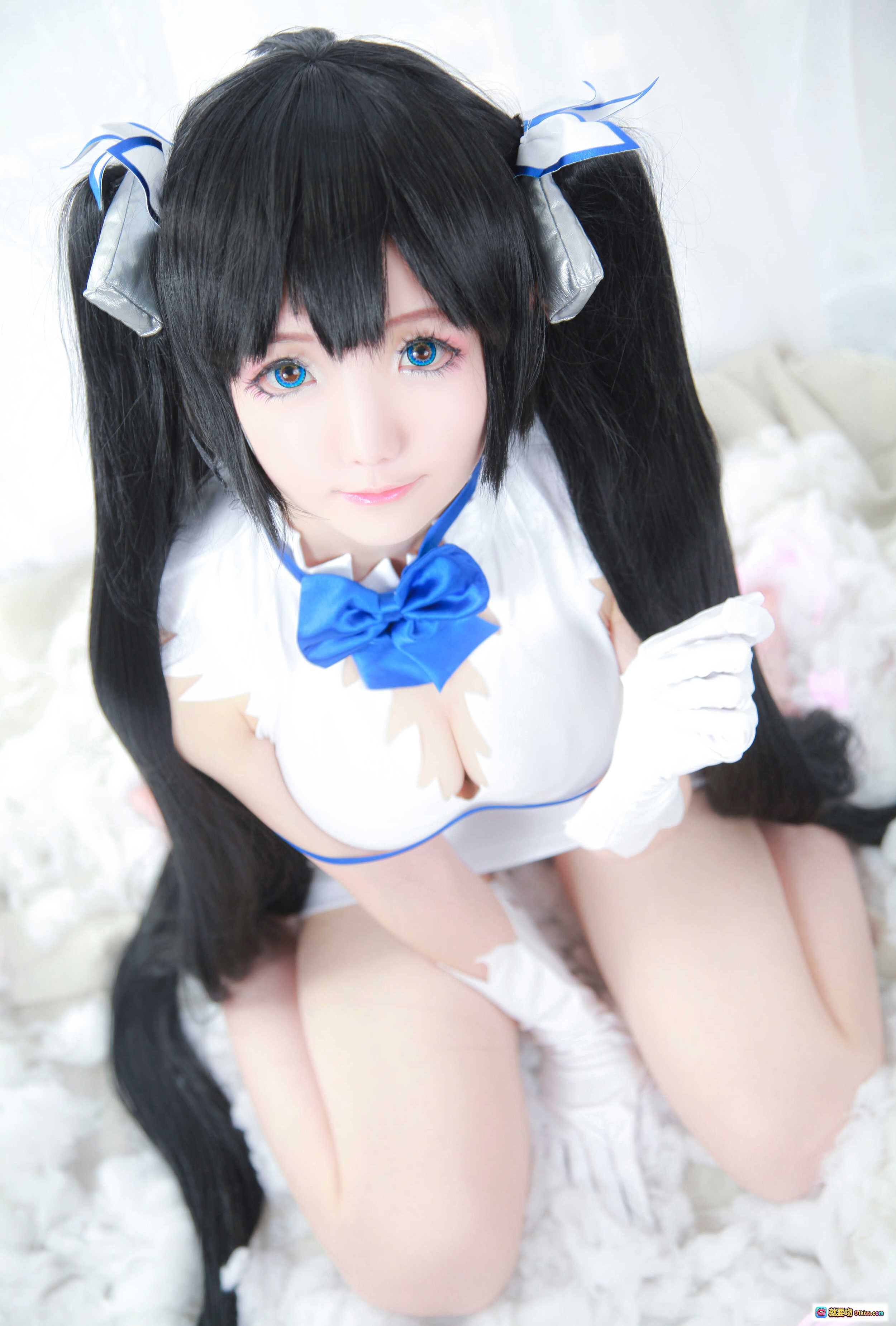图片[2] - 一小央泽NO.006赫提亚斯cosplay写真 白裙蓝蝴蝶结双马尾黑长直美少女角色扮演高清图集 - 就要吻