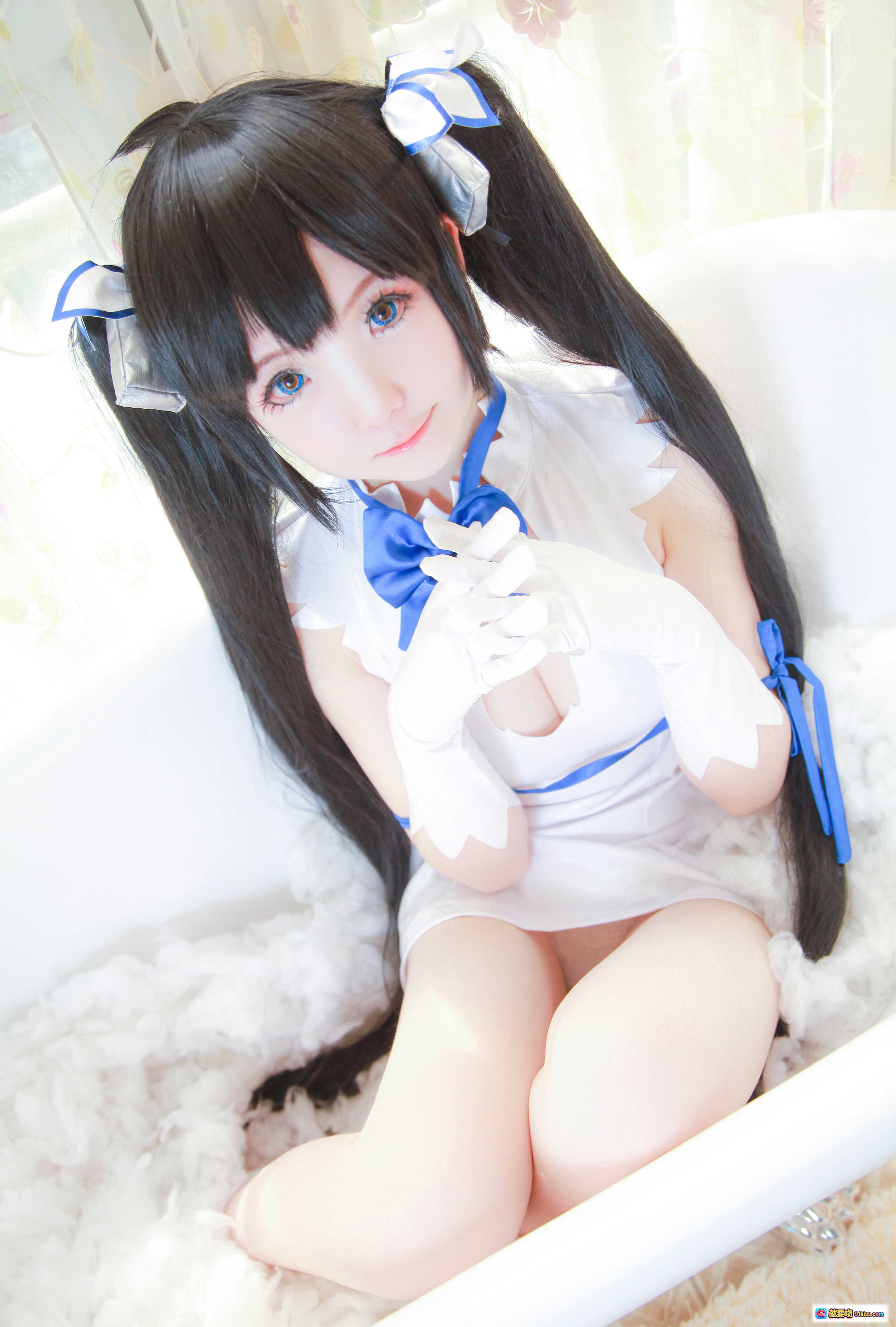 图片[5] - 一小央泽NO.006赫提亚斯cosplay写真 白裙蓝蝴蝶结双马尾黑长直美少女角色扮演高清图集 - 就要吻