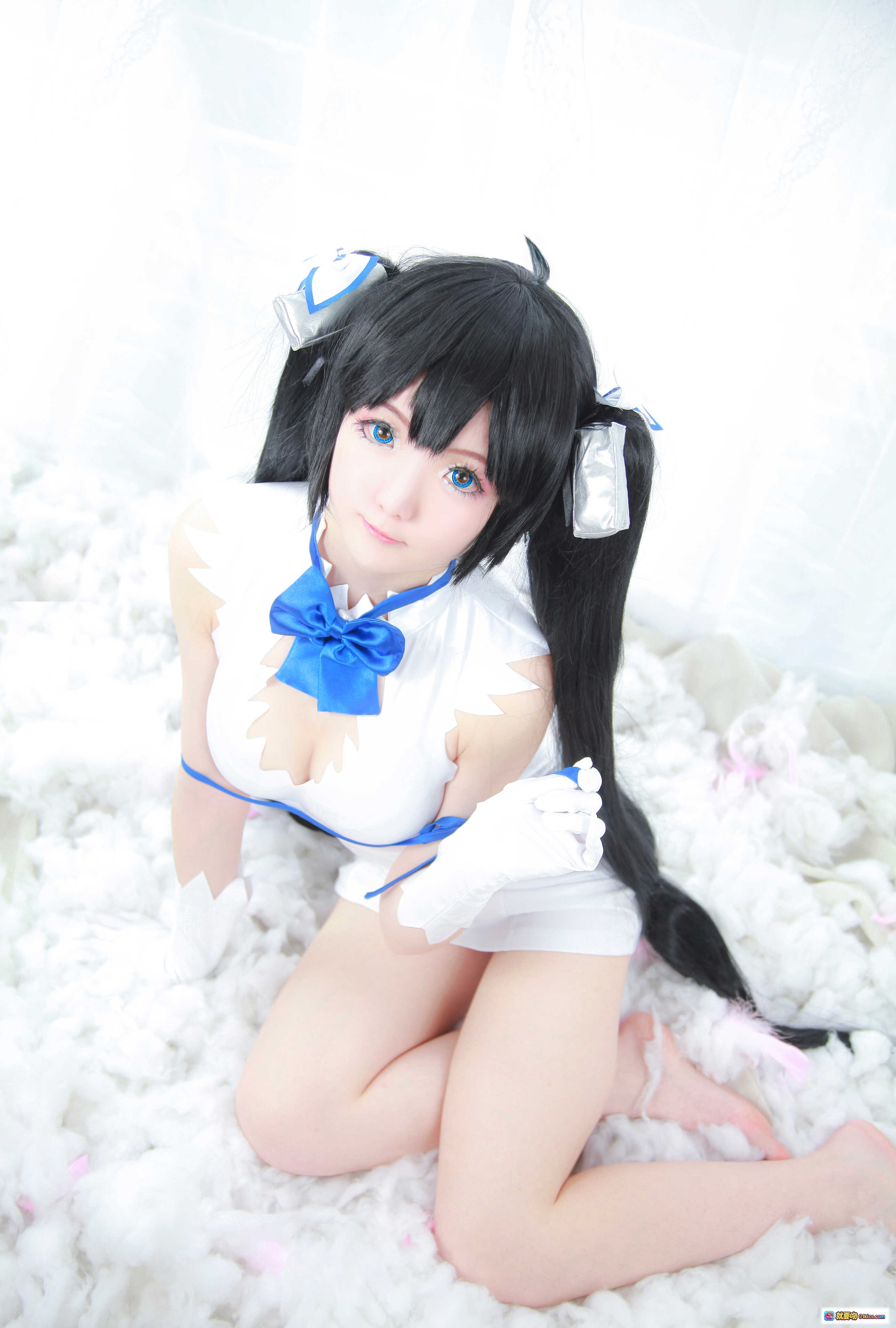 图片[6] - 一小央泽NO.006赫提亚斯cosplay写真 白裙蓝蝴蝶结双马尾黑长直美少女角色扮演高清图集 - 就要吻