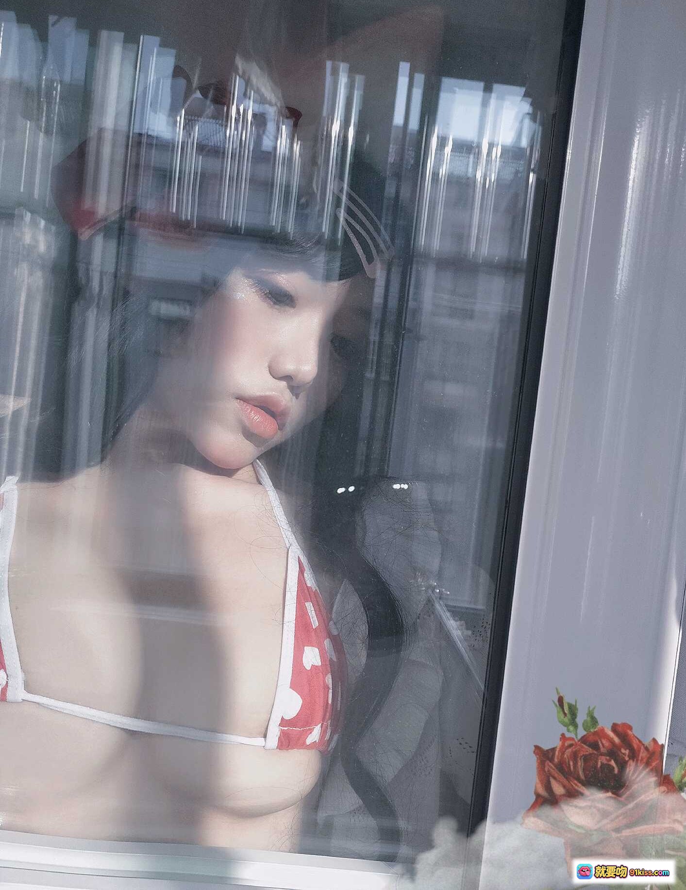 图片[7] - 一笑芳香沁NO.001窗边私房写真 猫咪陪伴 白衬衫红波点内裤 甜美性感氛围 25P高清图集 - 就要吻