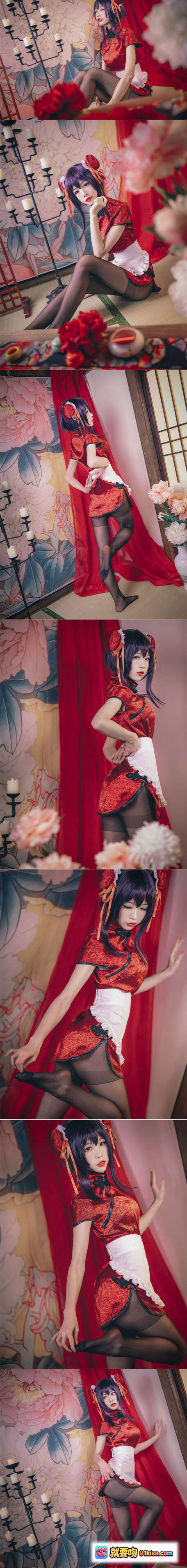 图片[7] - 水淼NO.028霞之丘诗羽旗袍写真29P586M黑丝美腿古典红裙cosplay优雅姿态高清图集 - 就要吻