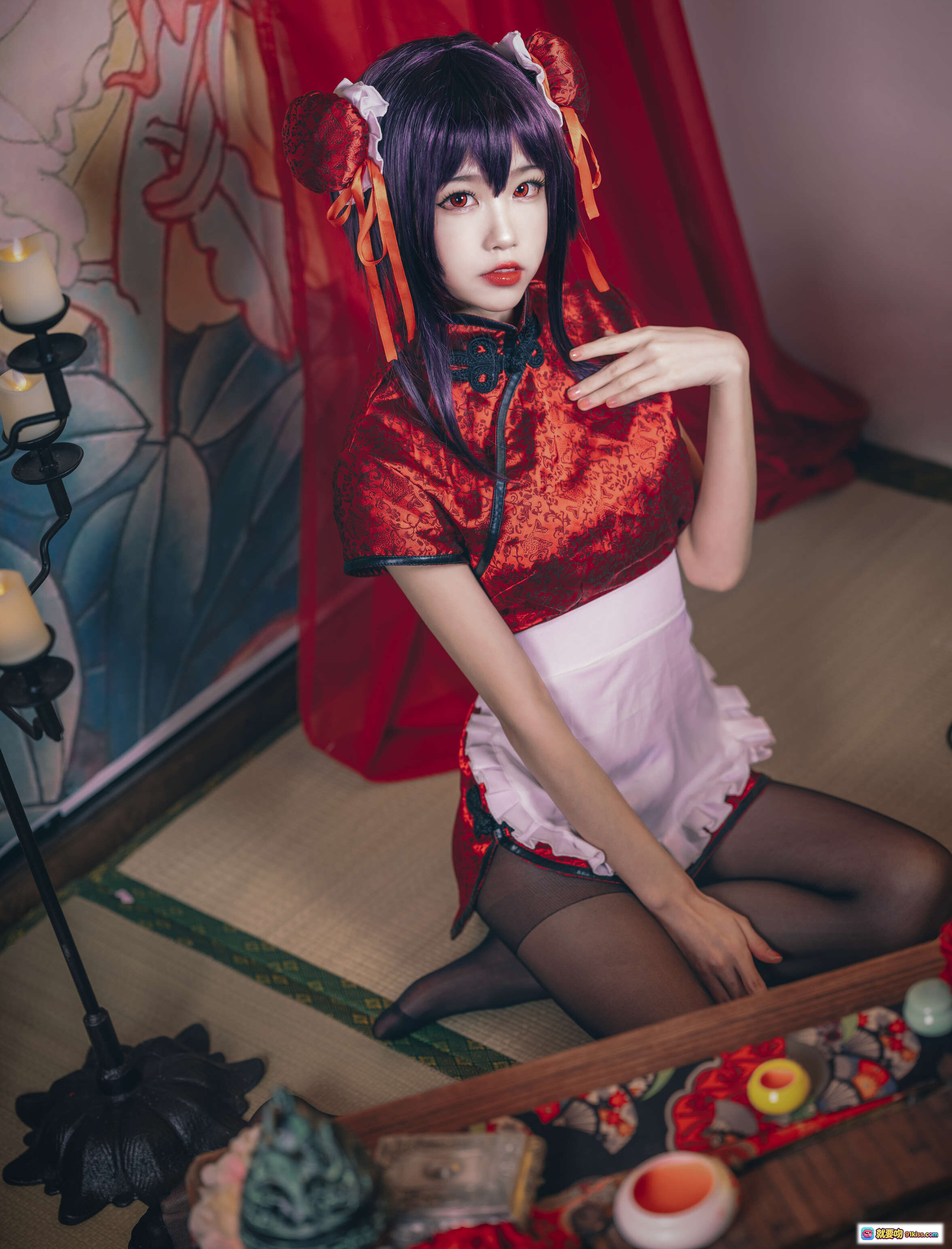图片[9] - 水淼NO.028霞之丘诗羽旗袍写真29P586M黑丝美腿古典红裙cosplay优雅姿态高清图集 - 就要吻