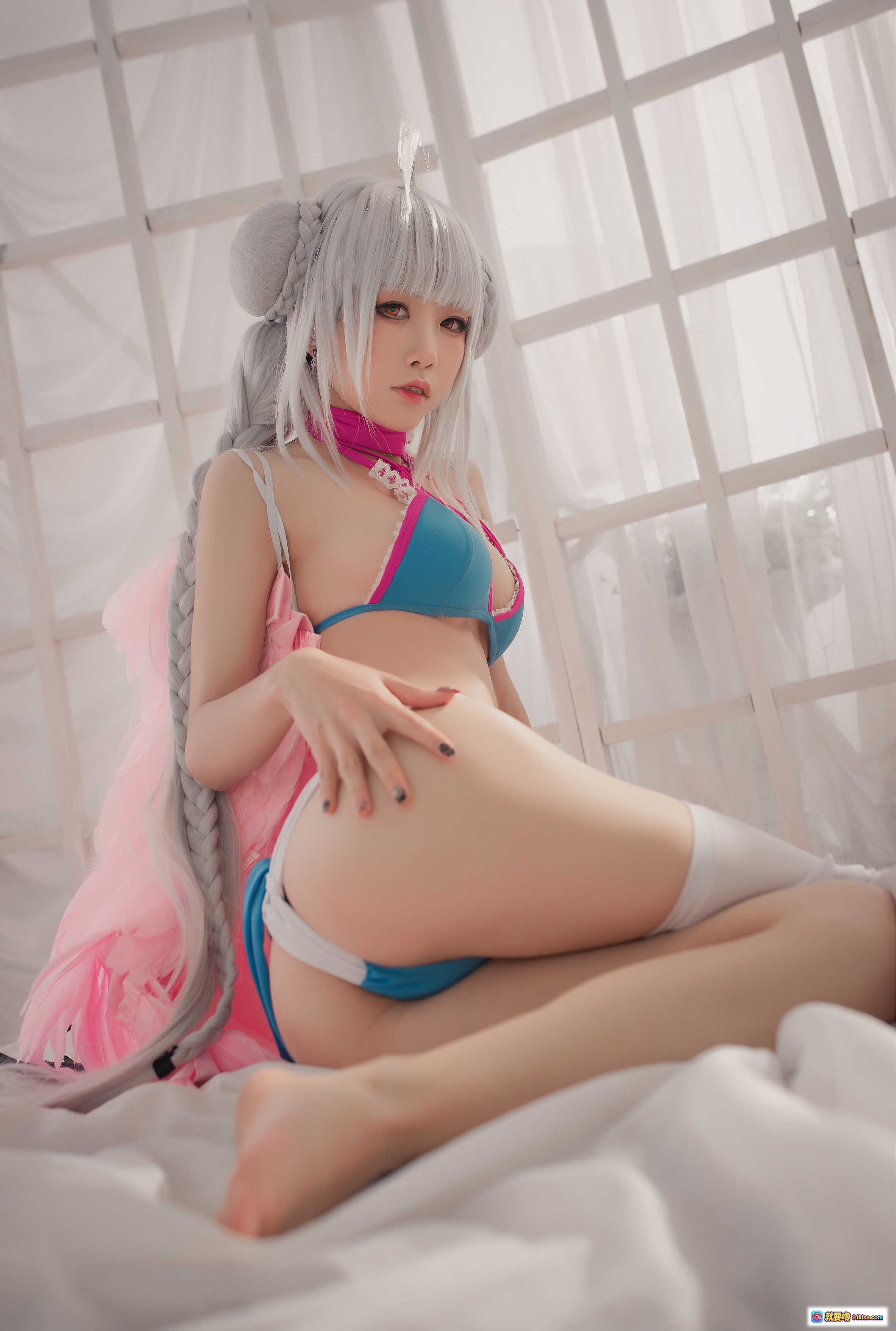 图片[8] - 水淼Aqua NO.018 可畏泳装写真 30P高清美图 蓝粉系性感比基尼 白发少女私房诱惑 224MB大容量收藏版 - 就要吻