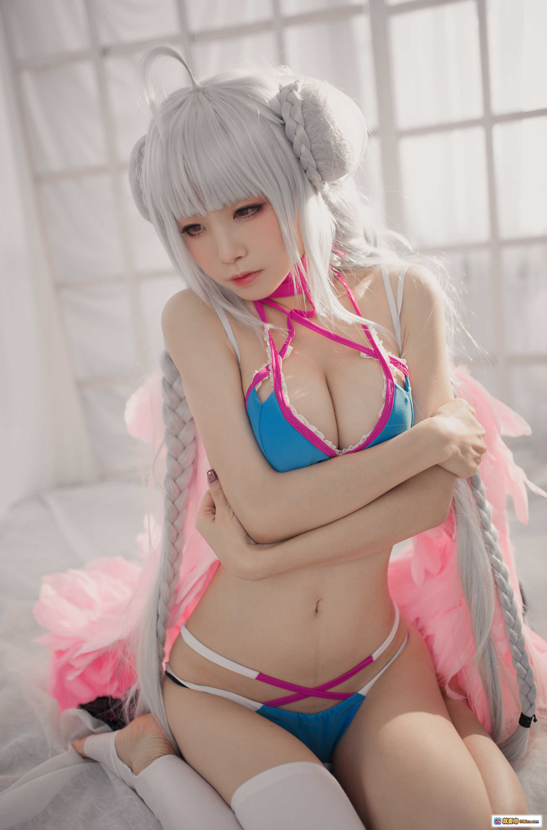 图片[4] - 水淼Aqua NO.018 可畏泳装写真 30P高清美图 蓝粉系性感比基尼 白发少女私房诱惑 224MB大容量收藏版 - 就要吻