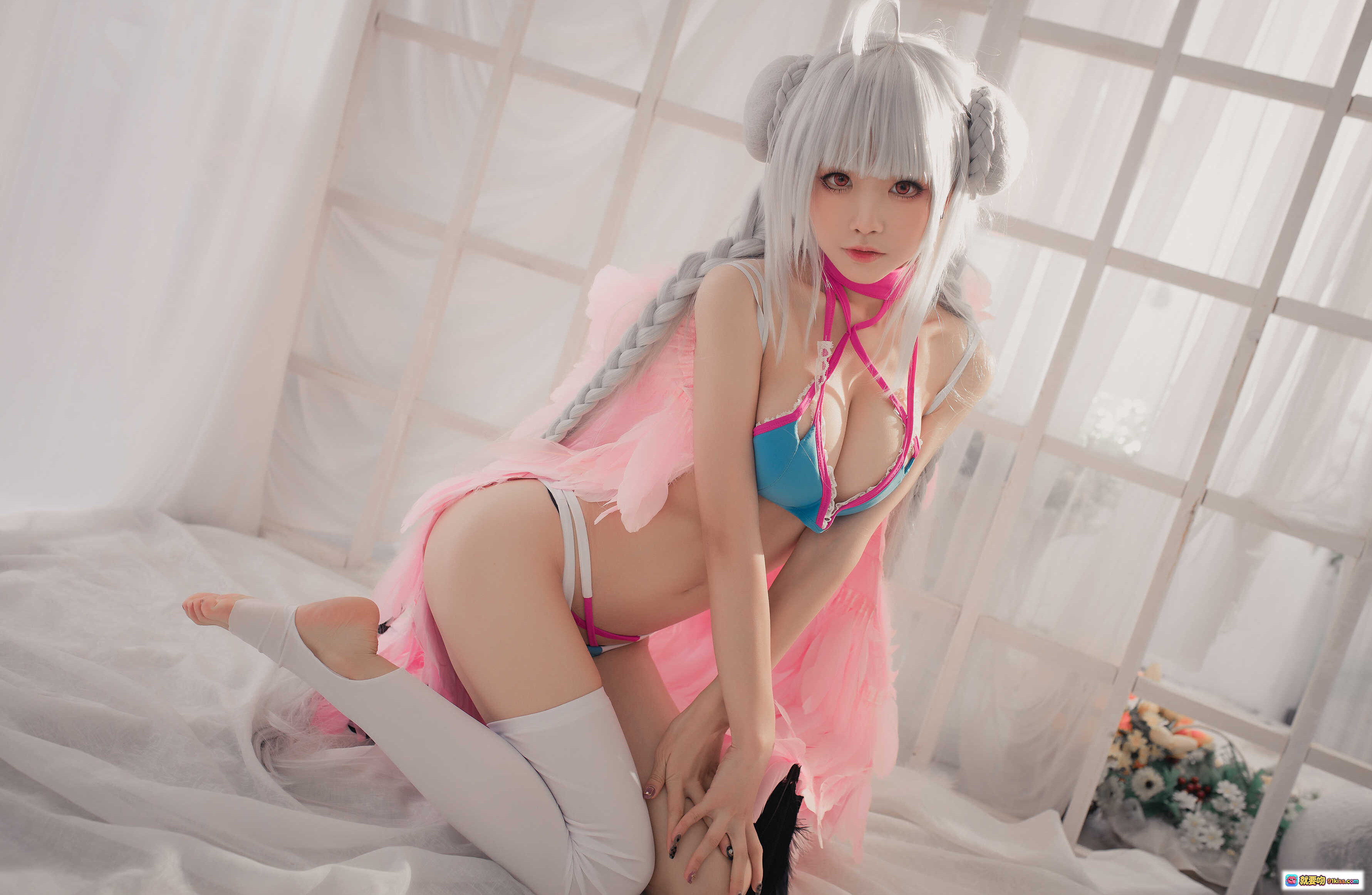 图片[3] - 水淼Aqua NO.018 可畏泳装写真 30P高清美图 蓝粉系性感比基尼 白发少女私房诱惑 224MB大容量收藏版 - 就要吻