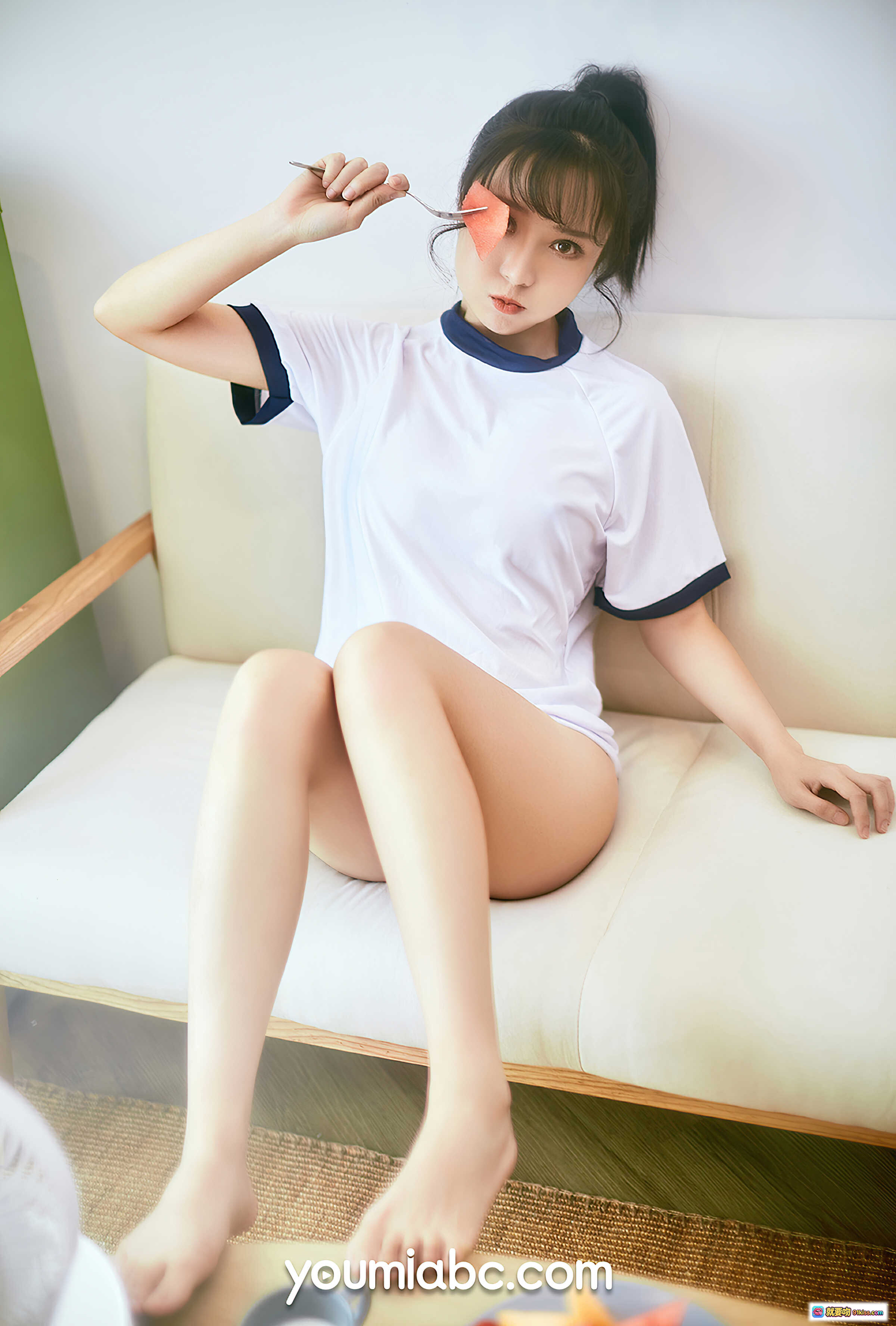 图片[8] - 白亦Ada甜蜜日常写真｜清新居家风白色T恤少女感十足｜YouMi尤蜜2020.10.19精选32P - 就要吻