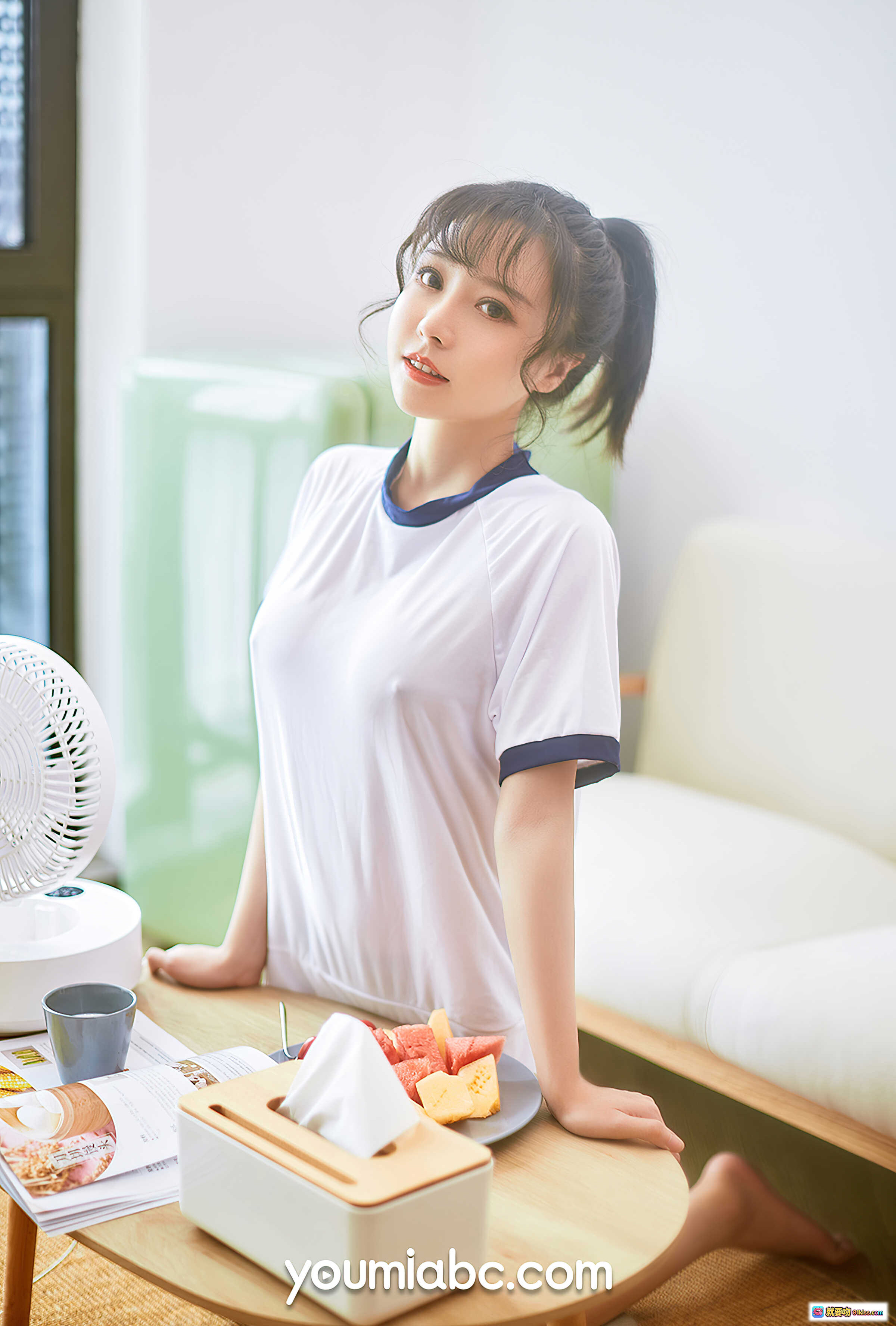 图片[1] - 白亦Ada甜蜜日常写真｜清新居家风白色T恤少女感十足｜YouMi尤蜜2020.10.19精选32P - 就要吻