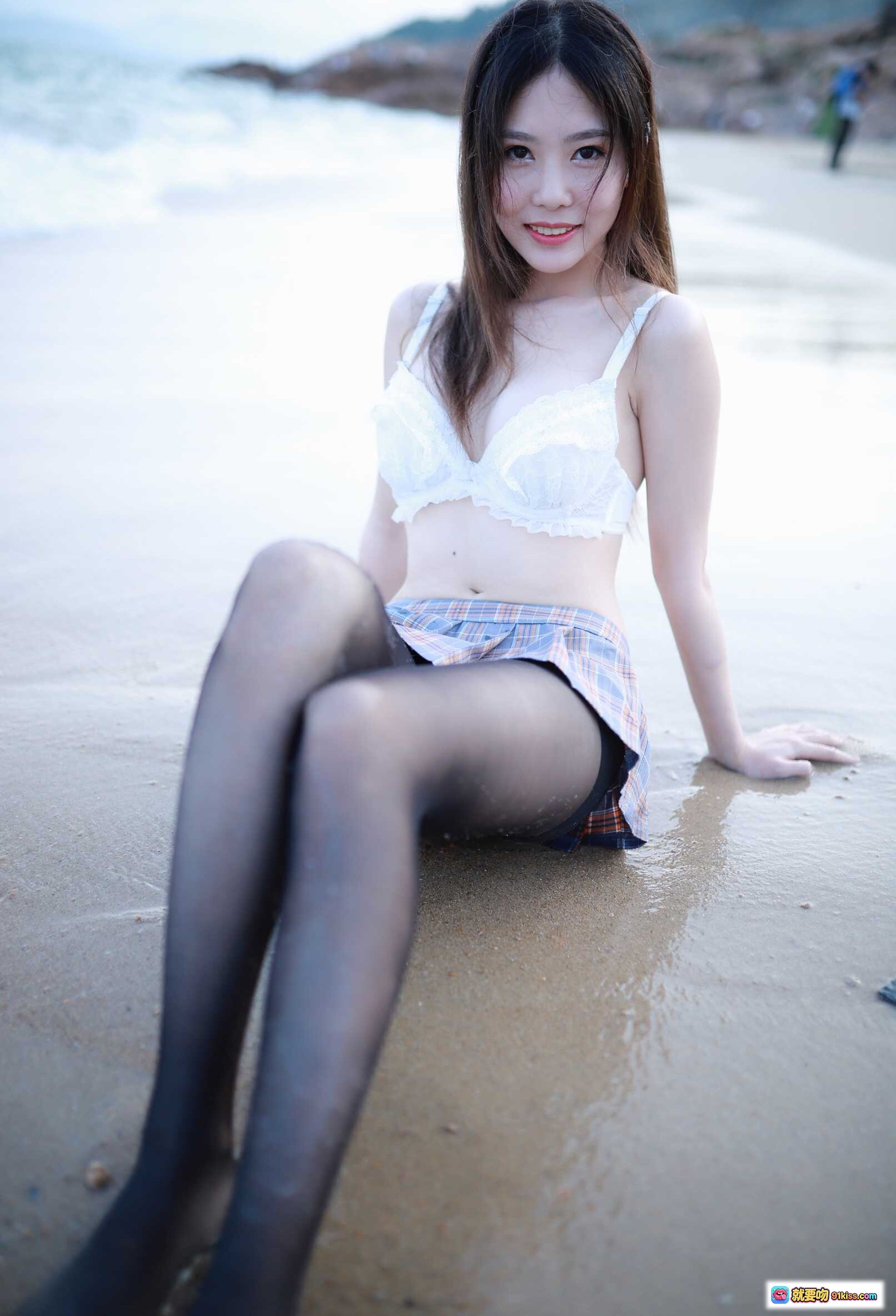 图片[7] - 抖娘利世NO.044海边黑丝写真 20P95M 湿身诱惑岩石海岸性感美腿高清图集 - 就要吻