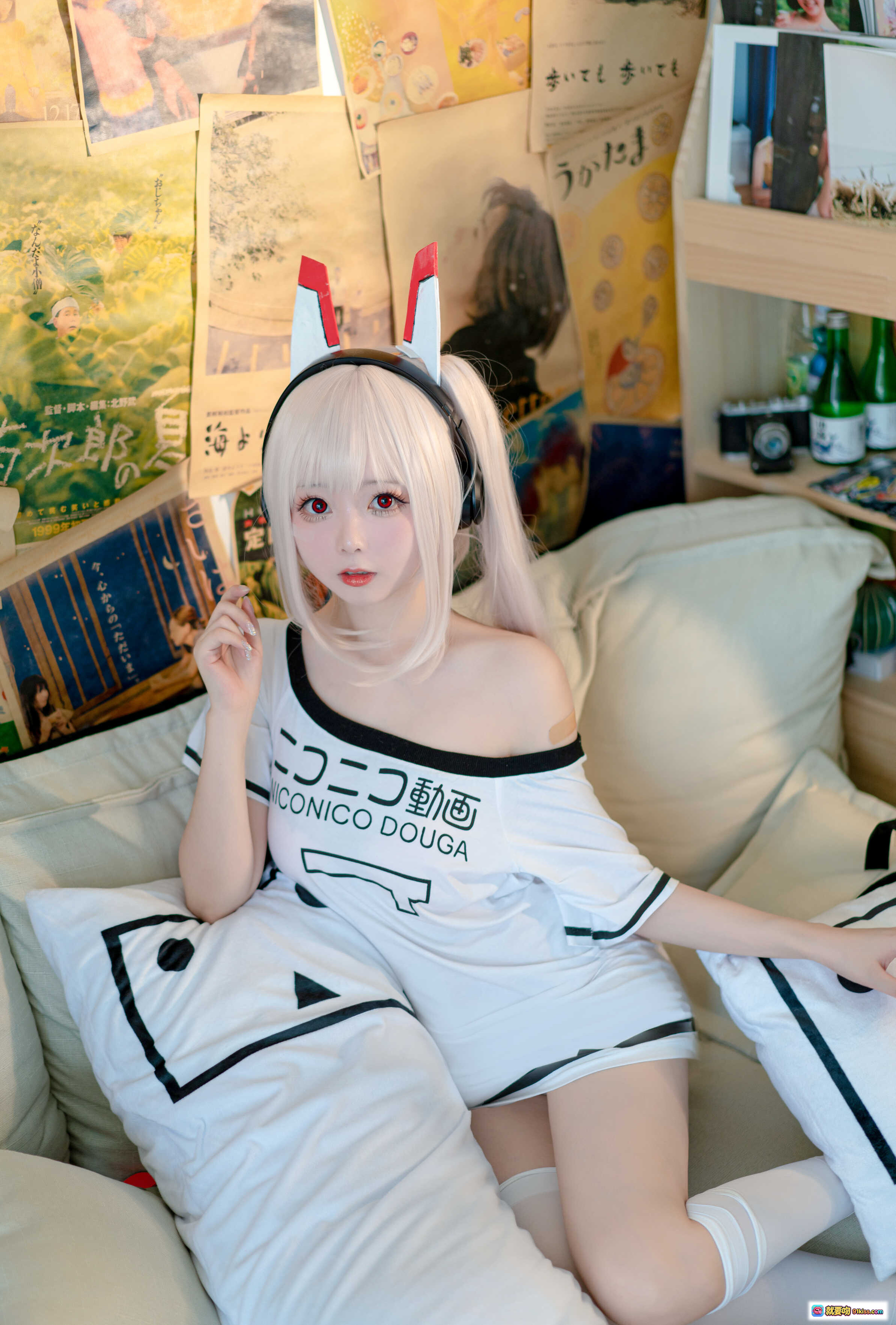 图片[6] - 蠢沫沫NO.062碧蓝航线绫波写真 白裙黑边+透白袜跪姿沙发 40P高清美图 - 就要吻