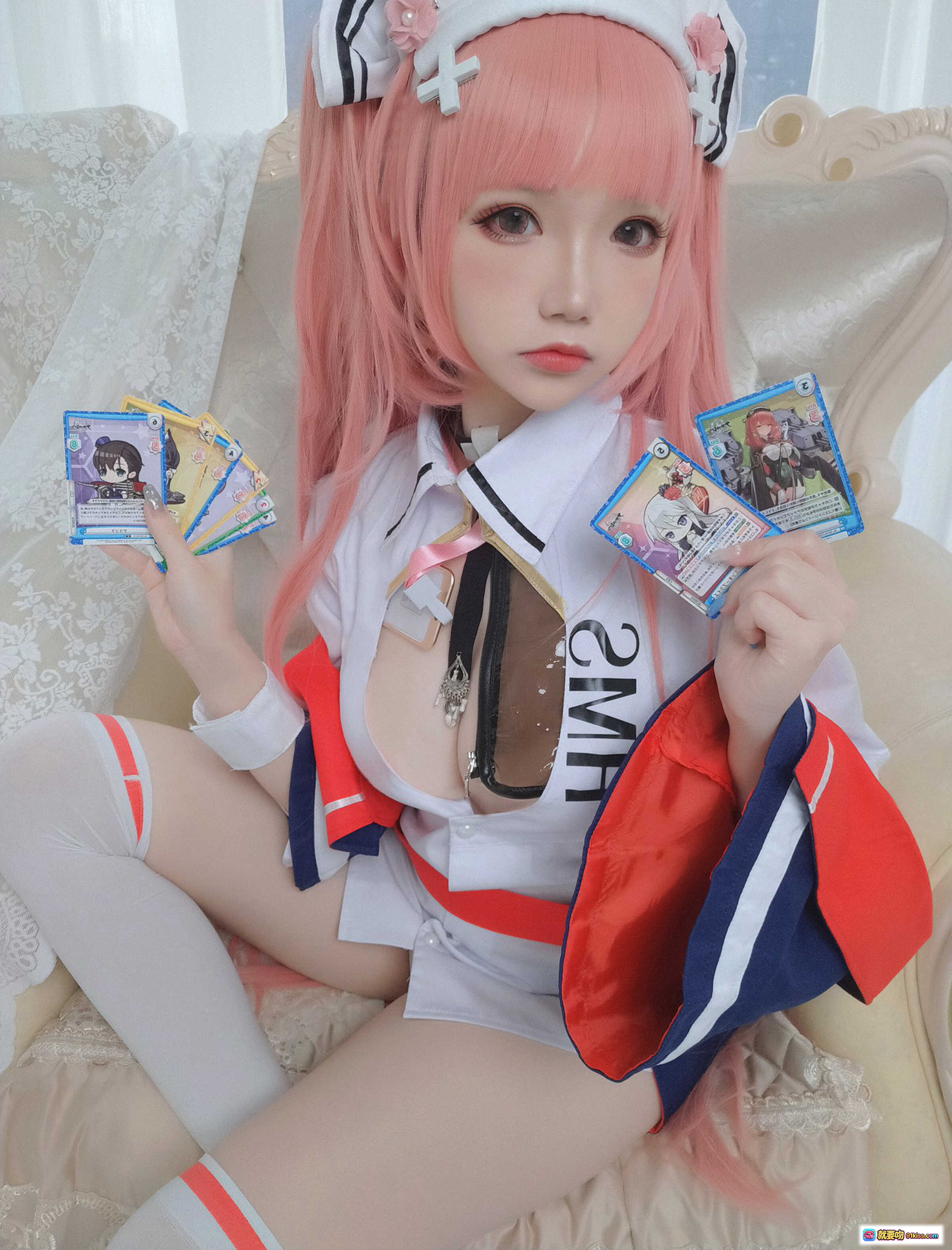 图片[6] - 雪晴Astra NO.025 Azur Lane Cosplay 粉发女仆装 白丝高跟 欧式沙发写真 31P高清图集 - 就要吻