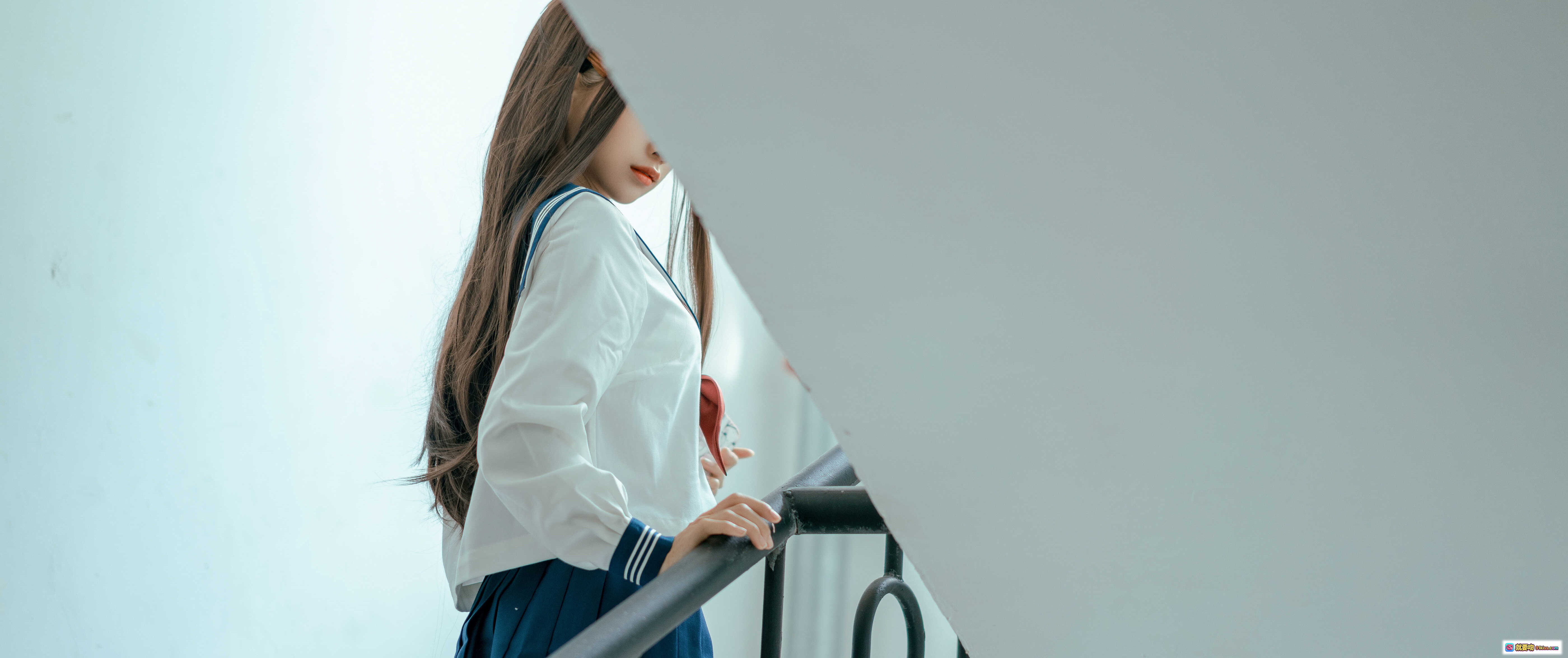 图片[10] - 蠢沫沫NO.116叫兽的恶作剧Ⅱ校服少女楼梯扶手写真高清图集 - 就要吻