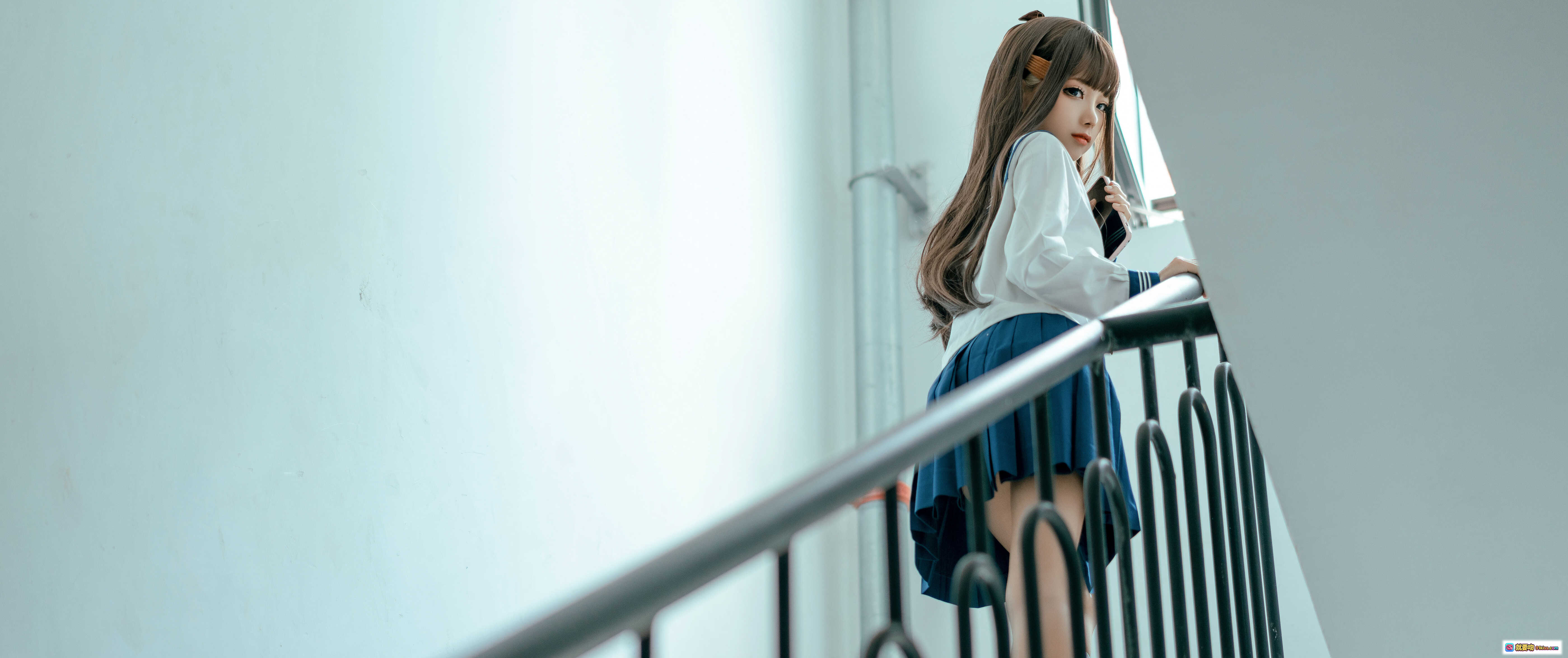 图片[5] - 蠢沫沫NO.116叫兽的恶作剧Ⅱ校服少女楼梯扶手写真高清图集 - 就要吻