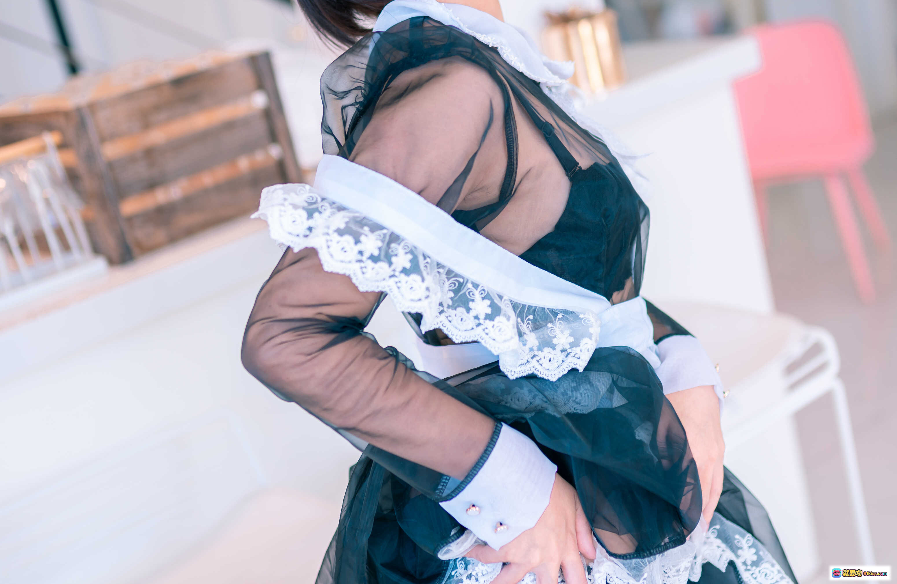 图片[3] - 蠢沫沫NO.036透明女仆装写真 38P高清蕾丝黑纱透视美背性感私房照 - 就要吻