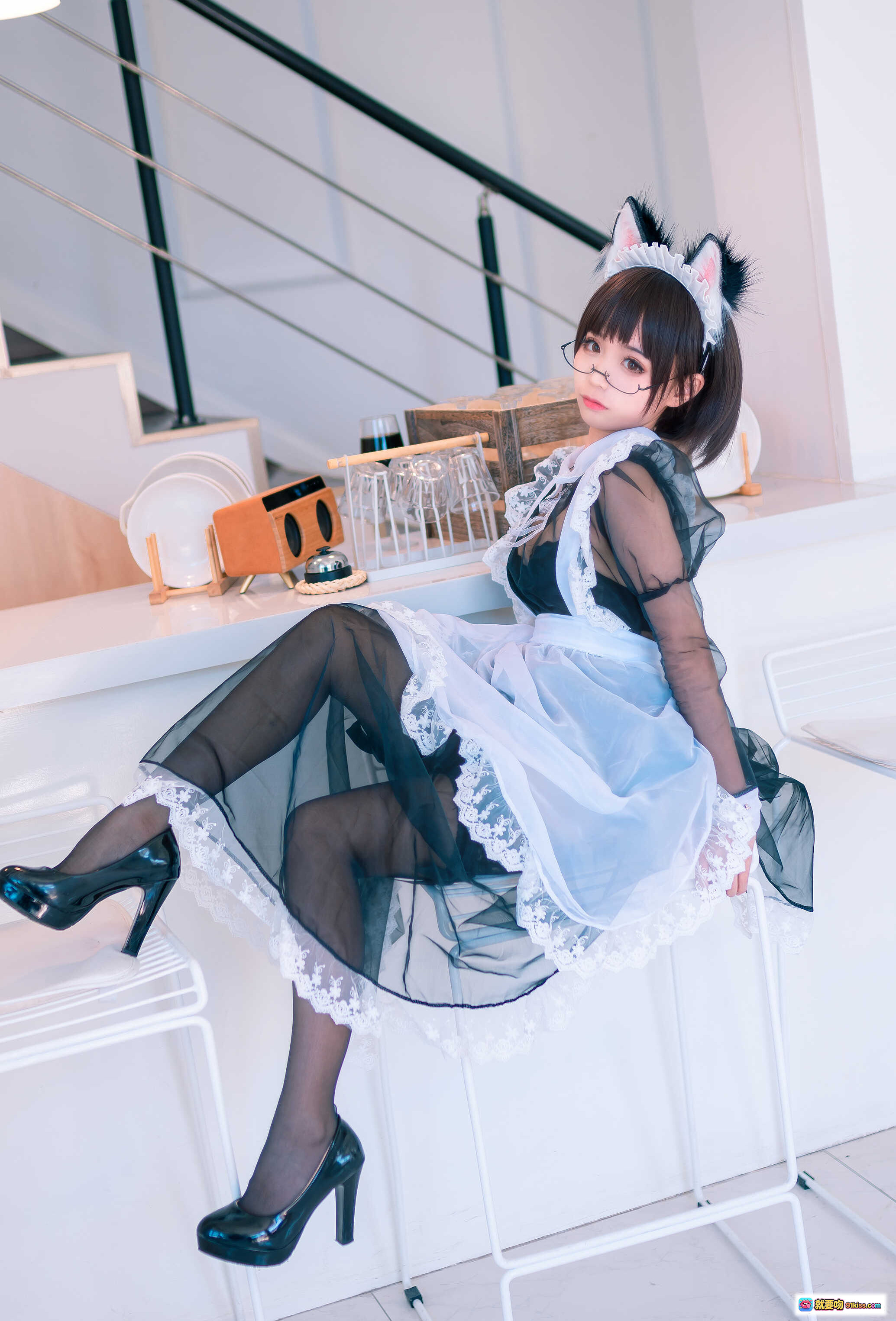 图片[5] - 蠢沫沫NO.036透明女仆装写真 38P高清蕾丝黑纱透视美背性感私房照 - 就要吻
