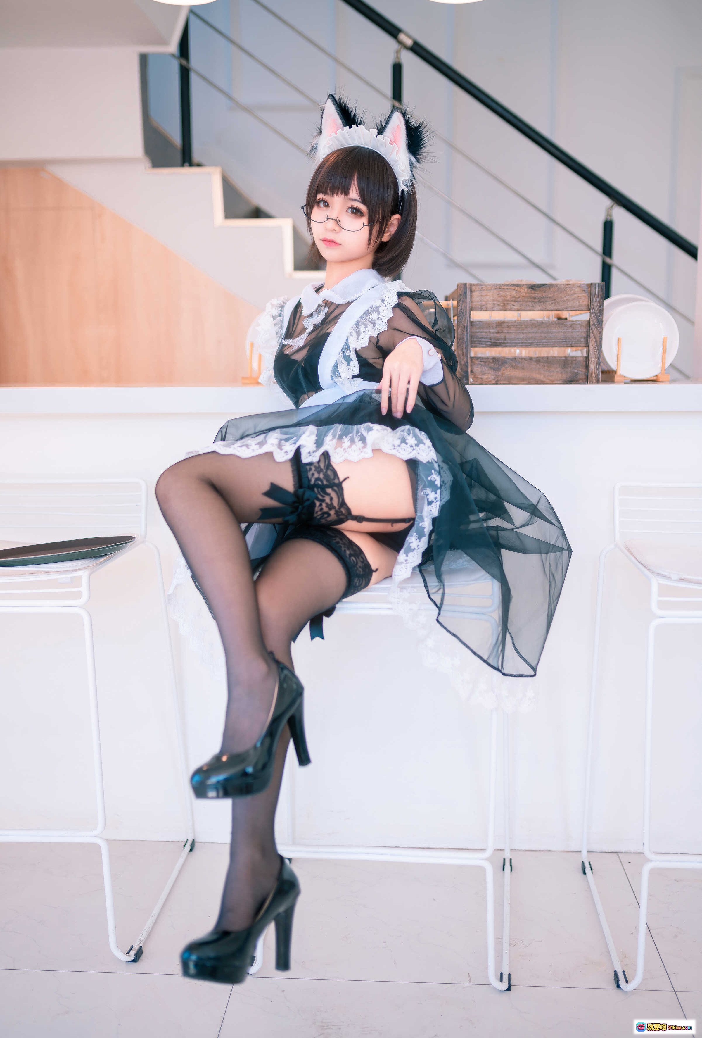 图片[9] - 蠢沫沫NO.036透明女仆装写真 38P高清蕾丝黑纱透视美背性感私房照 - 就要吻