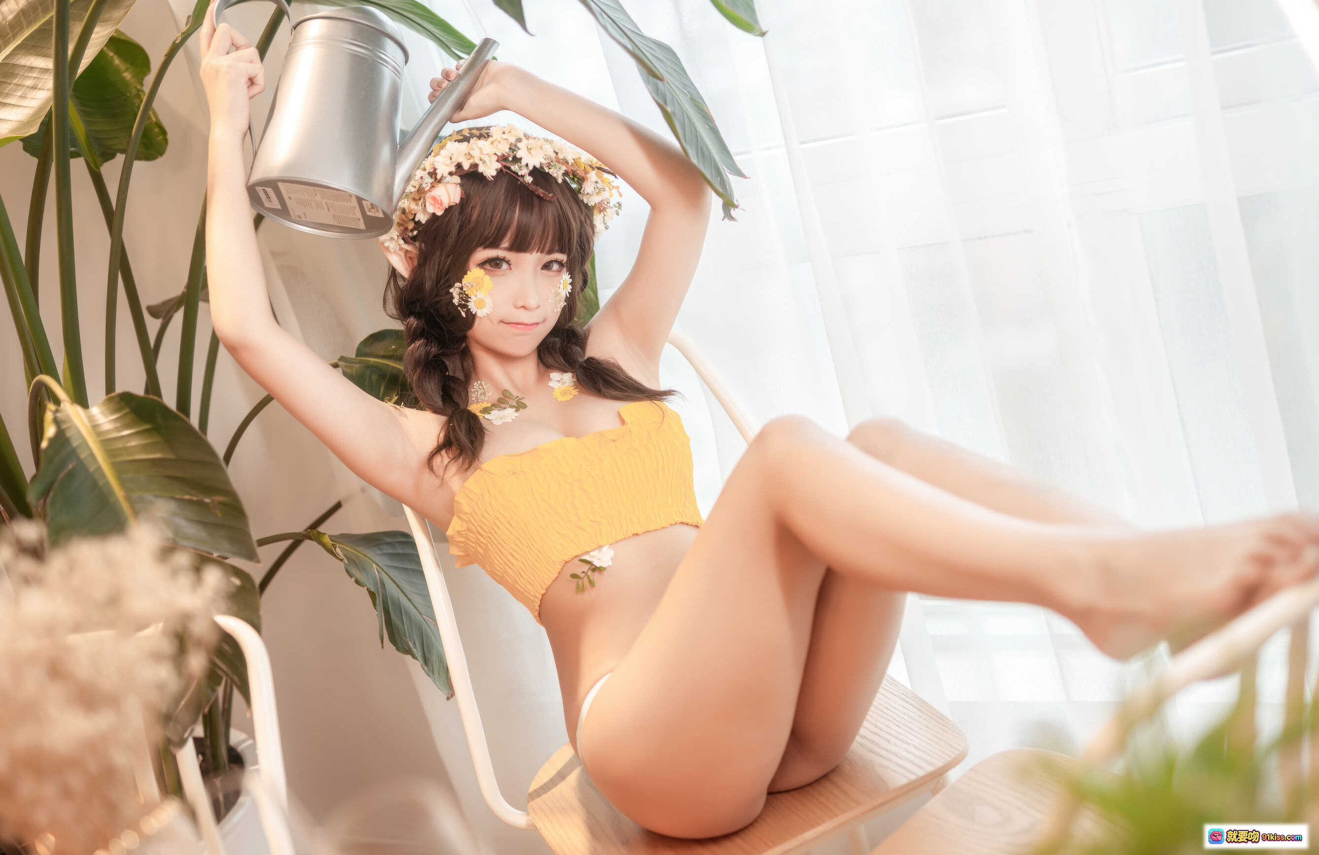 图片[9] - 蠢沫沫NO.125《尖耳国度》花精灵写真-甜美花环妆容+森系少女风+柔光氛围感+40P高清图集 - 就要吻