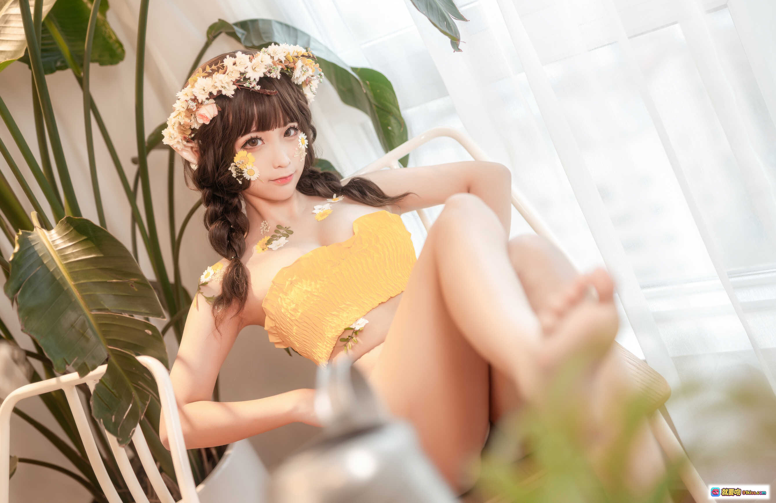 图片[10] - 蠢沫沫NO.125《尖耳国度》花精灵写真-甜美花环妆容+森系少女风+柔光氛围感+40P高清图集 - 就要吻