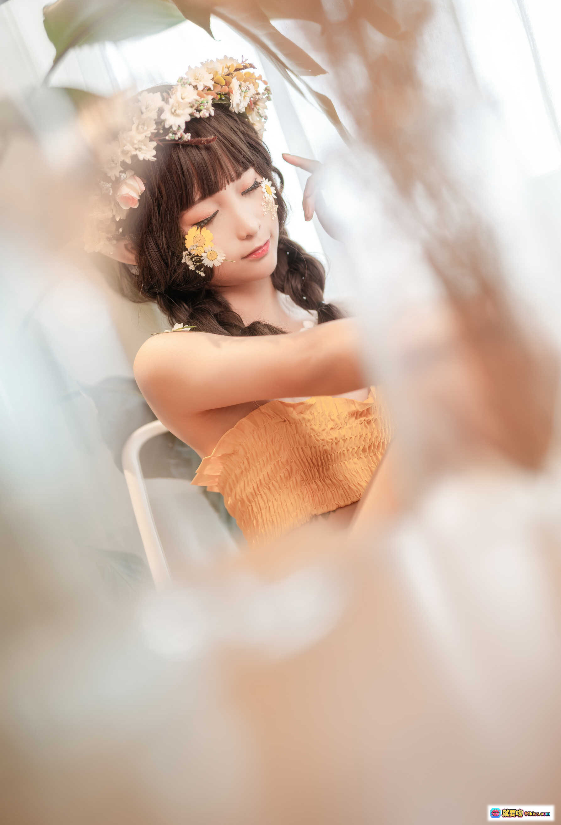 图片[1] - 蠢沫沫NO.125《尖耳国度》花精灵写真-甜美花环妆容+森系少女风+柔光氛围感+40P高清图集 - 就要吻