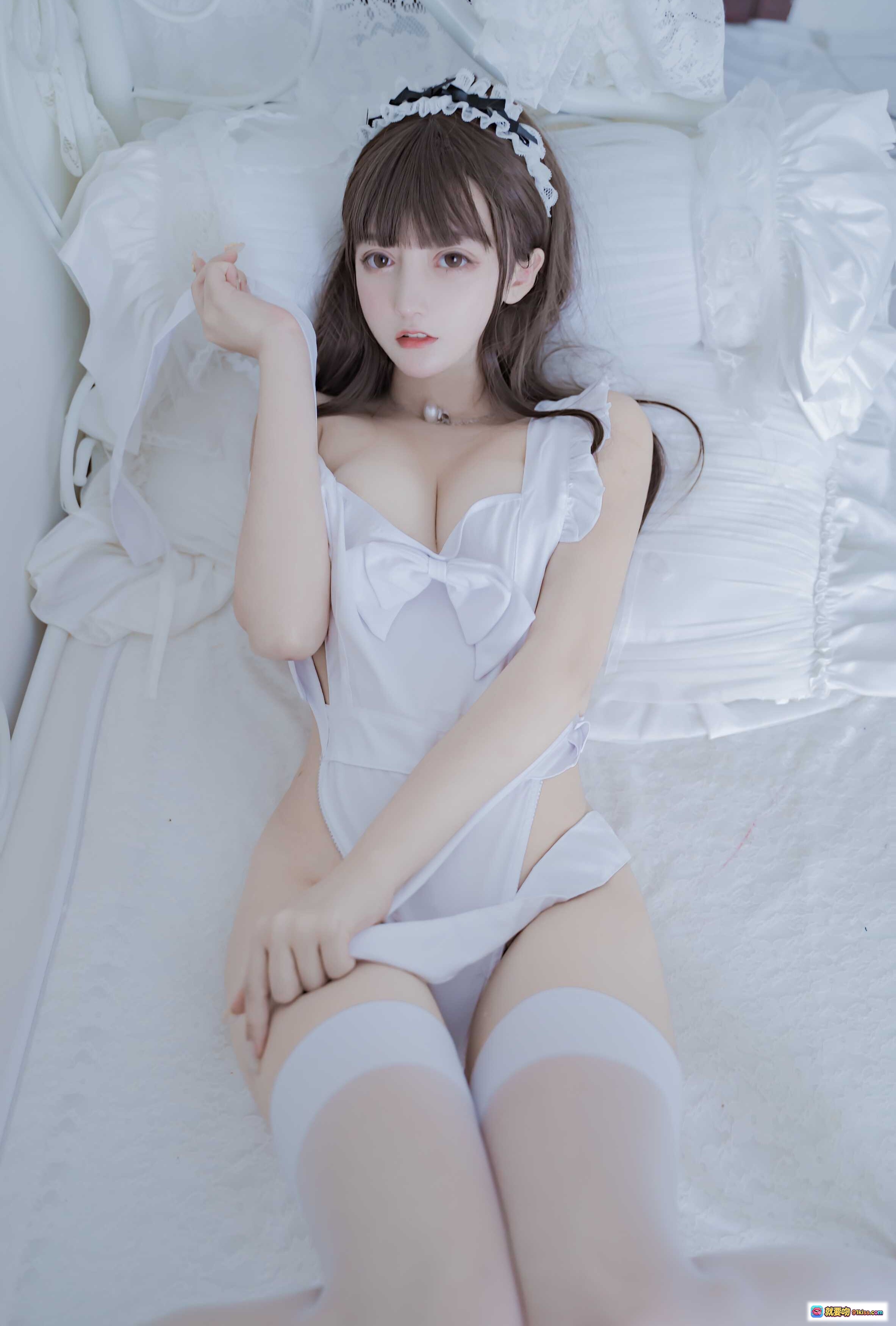 图片[10] - 过期米线线喵079米线连体围裙写真 | 白色蕾丝女仆装 | 甜美少女风 | 室内茶会场景 | 31P高清图集 - 就要吻