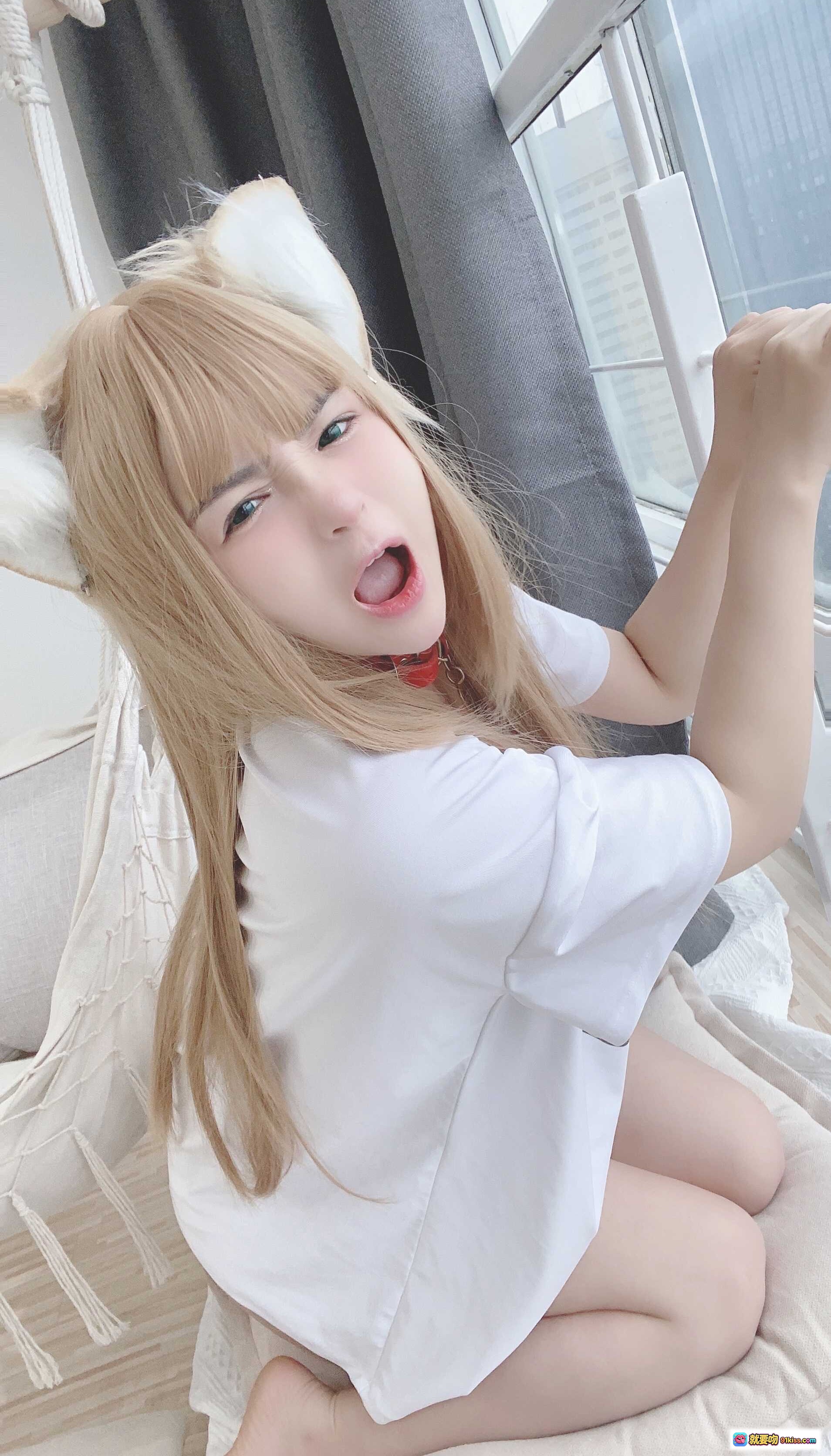 图片[5] - 桜井宁宁NO.028猫娘cosplay写真｜金发猫耳少女居家萌态｜50P高清图集 - 就要吻