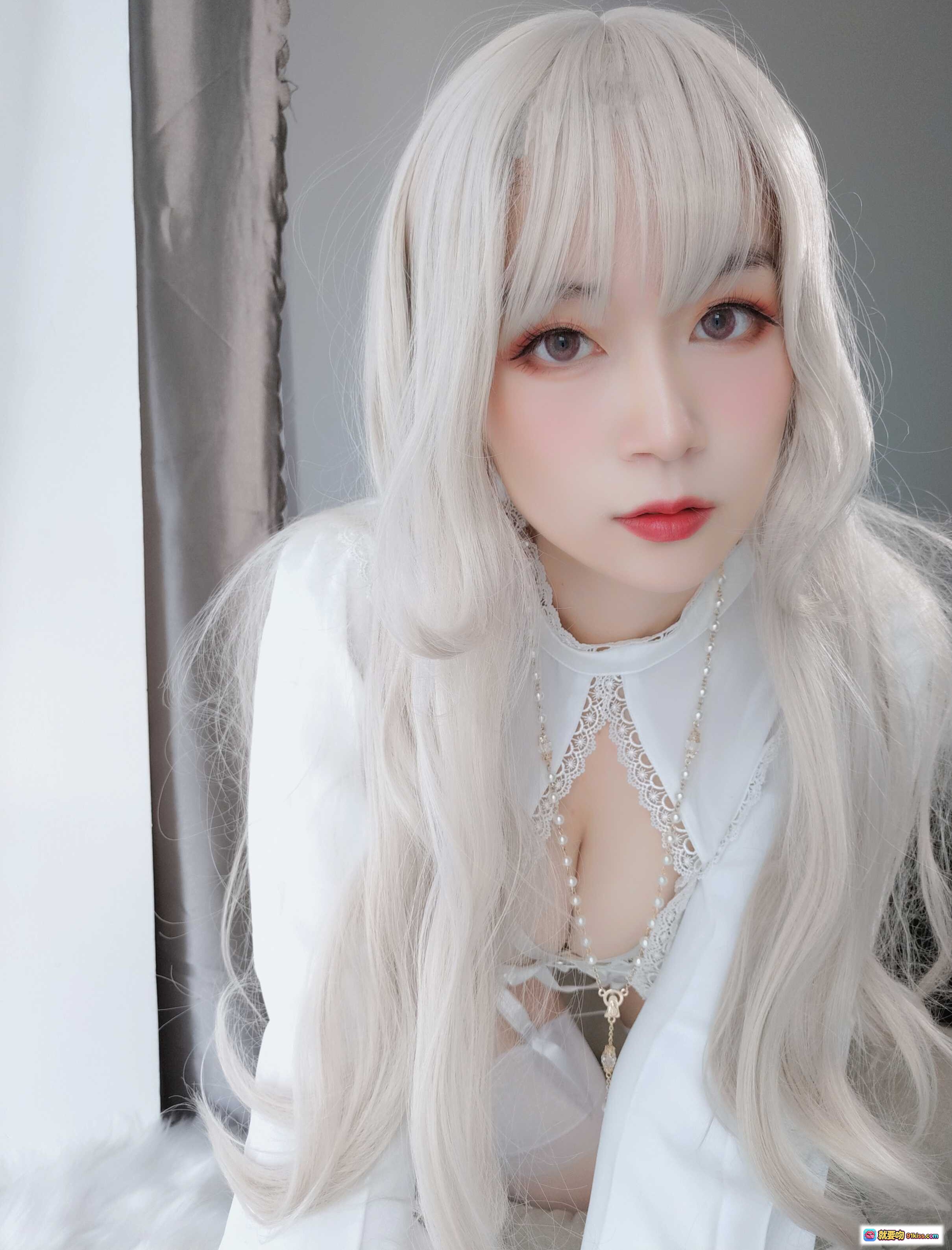 图片[4] - 白银81 NO.018 纯白圣女写真 56P高清蕾丝内衣白发少女教堂风私房摄影 - 就要吻