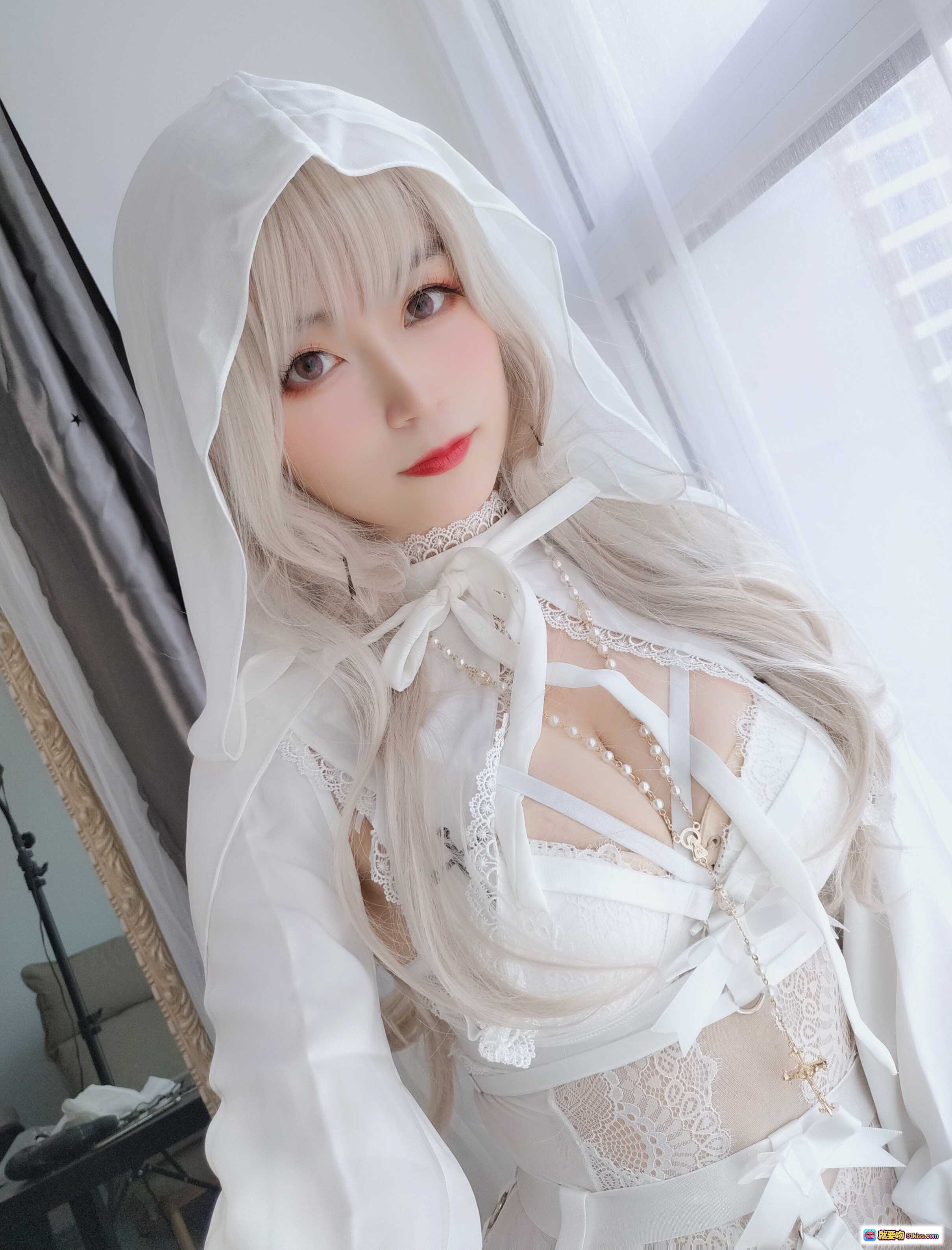 图片[3] - 白银81 NO.018 纯白圣女写真 56P高清蕾丝内衣白发少女教堂风私房摄影 - 就要吻