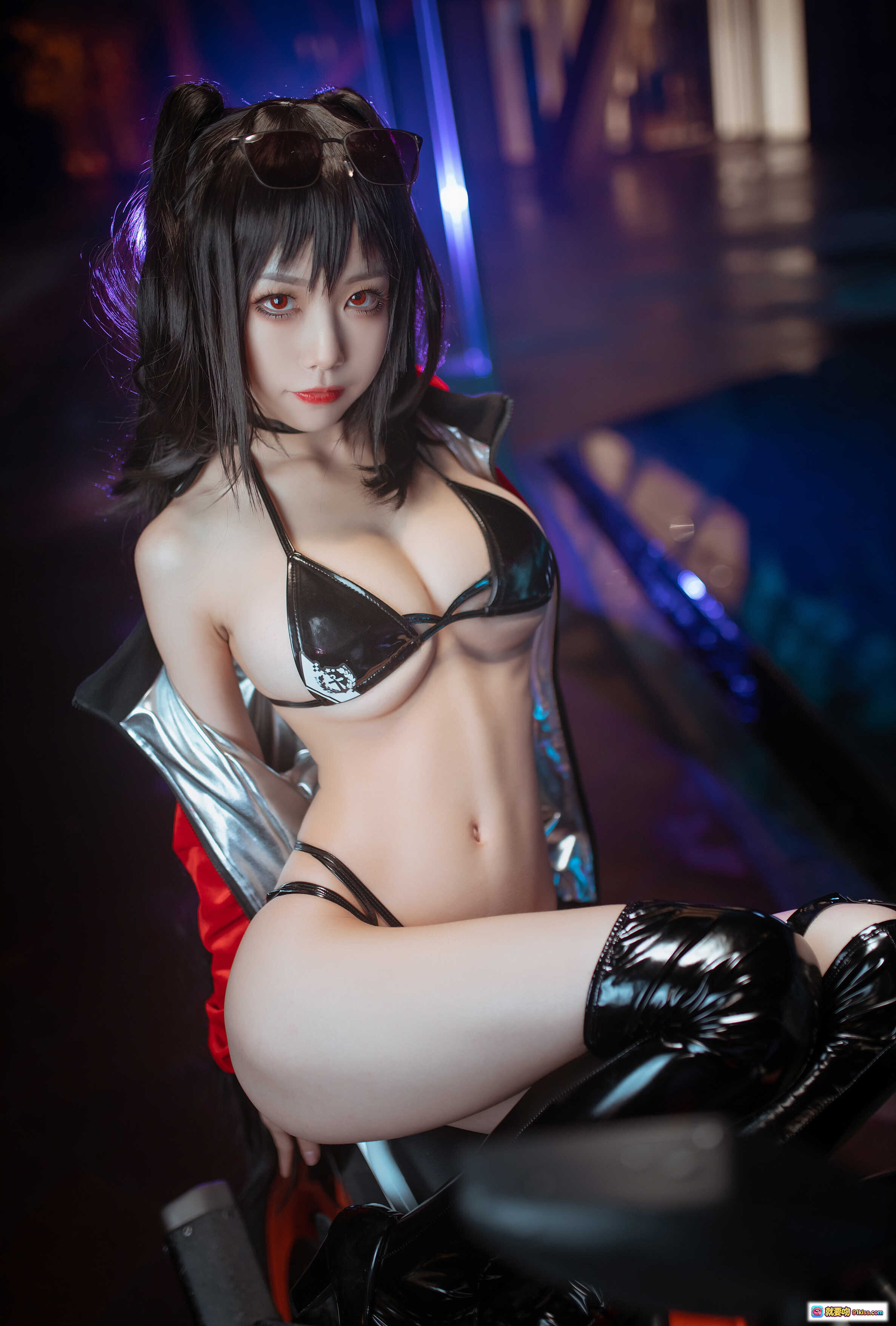 图片[5] - 水淼NO.001大凤机车写真｜性感黑丝比基尼美女+橙色KTM Duke摩托车夜景街拍｜33P高清图集 - 就要吻