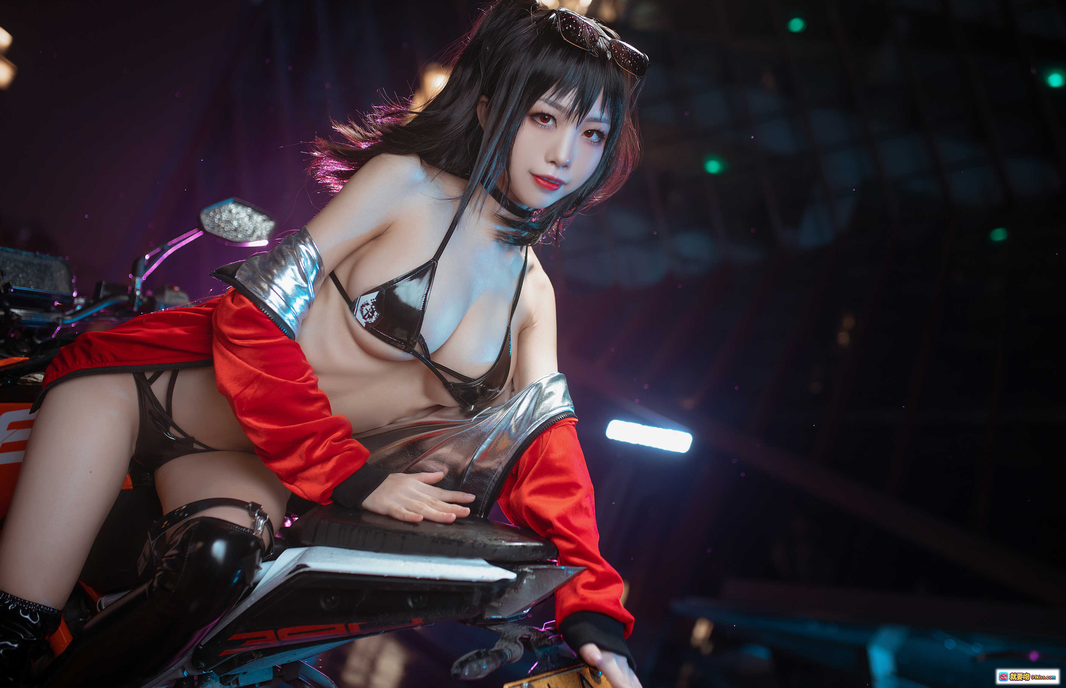 图片[7] - 水淼NO.001大凤机车写真｜性感黑丝比基尼美女+橙色KTM Duke摩托车夜景街拍｜33P高清图集 - 就要吻